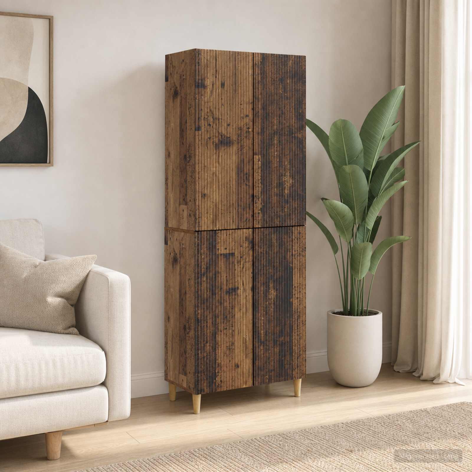 Kastenset 2 pcs Oud hout 66 x 34,5 x 90 cm Bewerkt hout – afbeelding 1