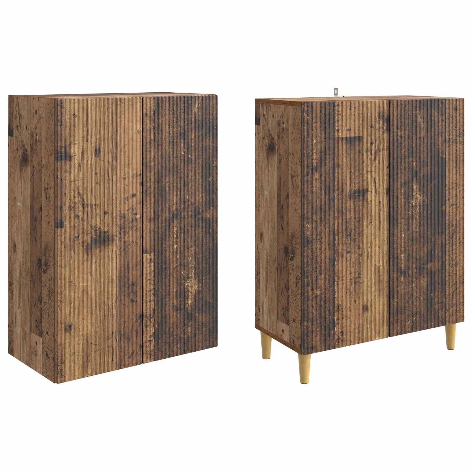 Kastenset 2 pcs Oud hout 66 x 34,5 x 90 cm Bewerkt hout – afbeelding 4