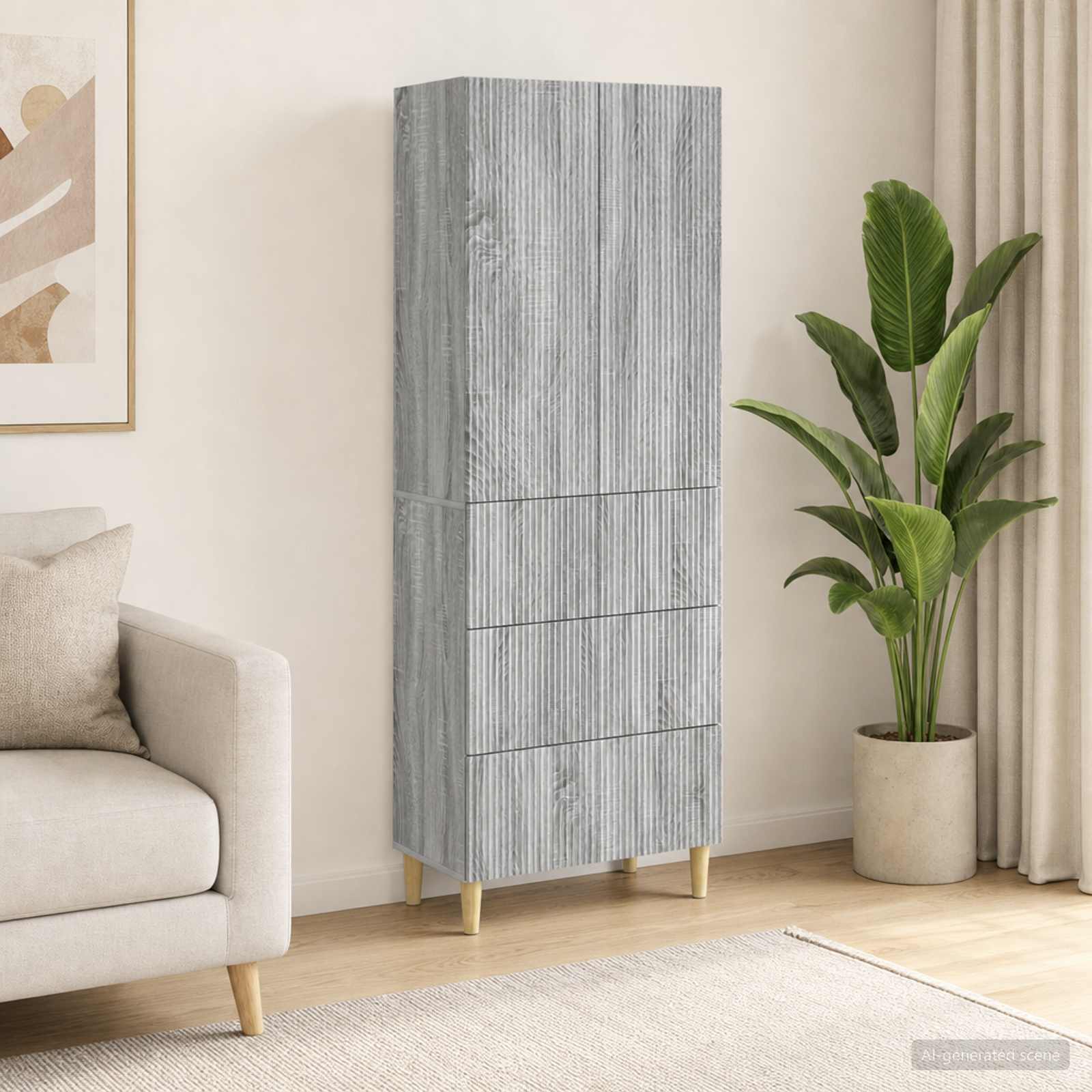 Kastenset 2 pcs 66 x 34,5 x 90 cm Bewerkt hout