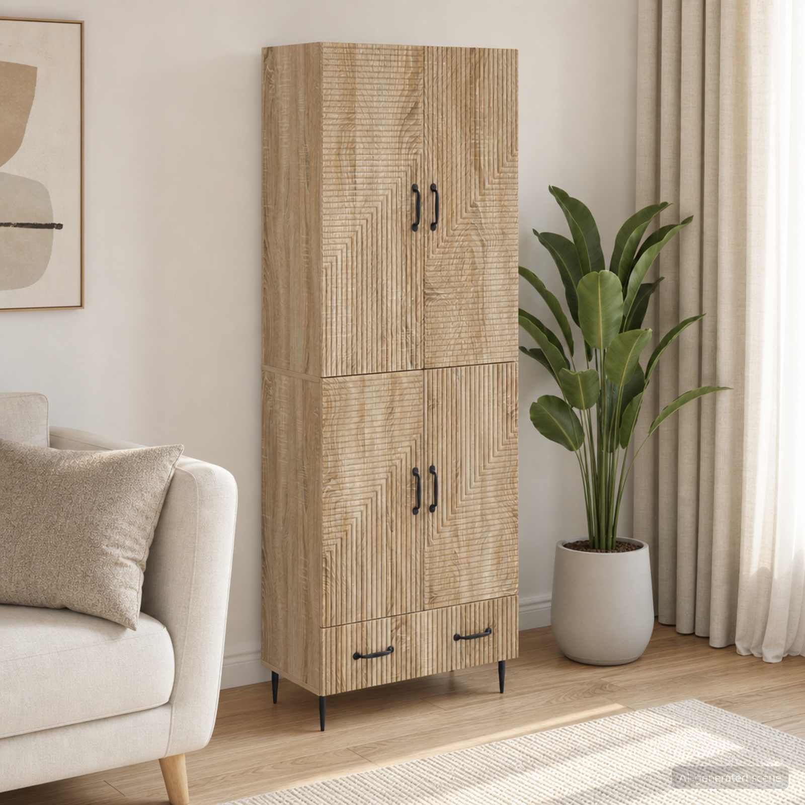 Kastenset 2 pcs 66 x 34,5 x 95 cm Bewerkt hout