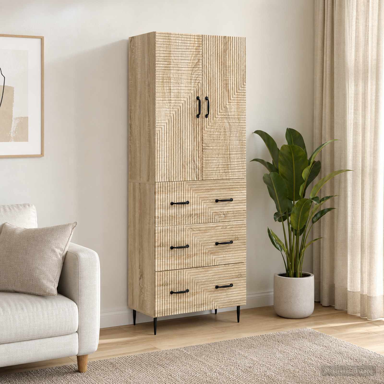 Kastenset 2 pcs Sonoma Eiken 66 x 34,5 x 90 cm Bewerkt hout