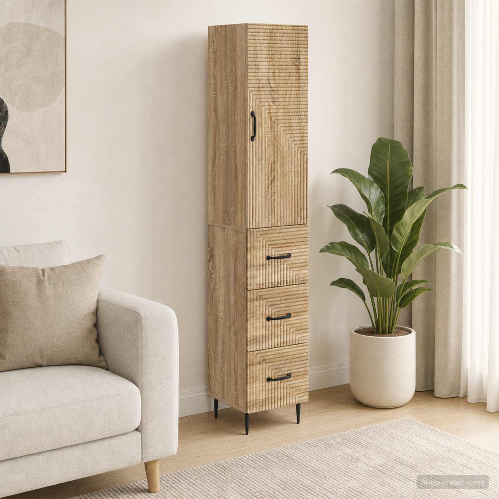 Kastenset 2 pcs Sonoma Eiken 33 x 34,5 x 90 cm Bewerkt hout