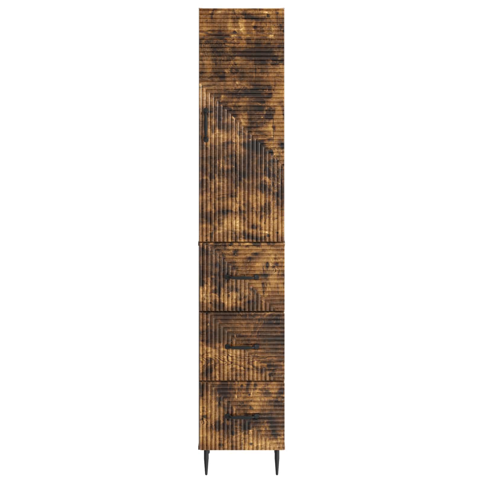 Kastenset 2 pcs Gerookt eiken 33 x 34,5 x 90 cm Bewerkt hout – afbeelding 5