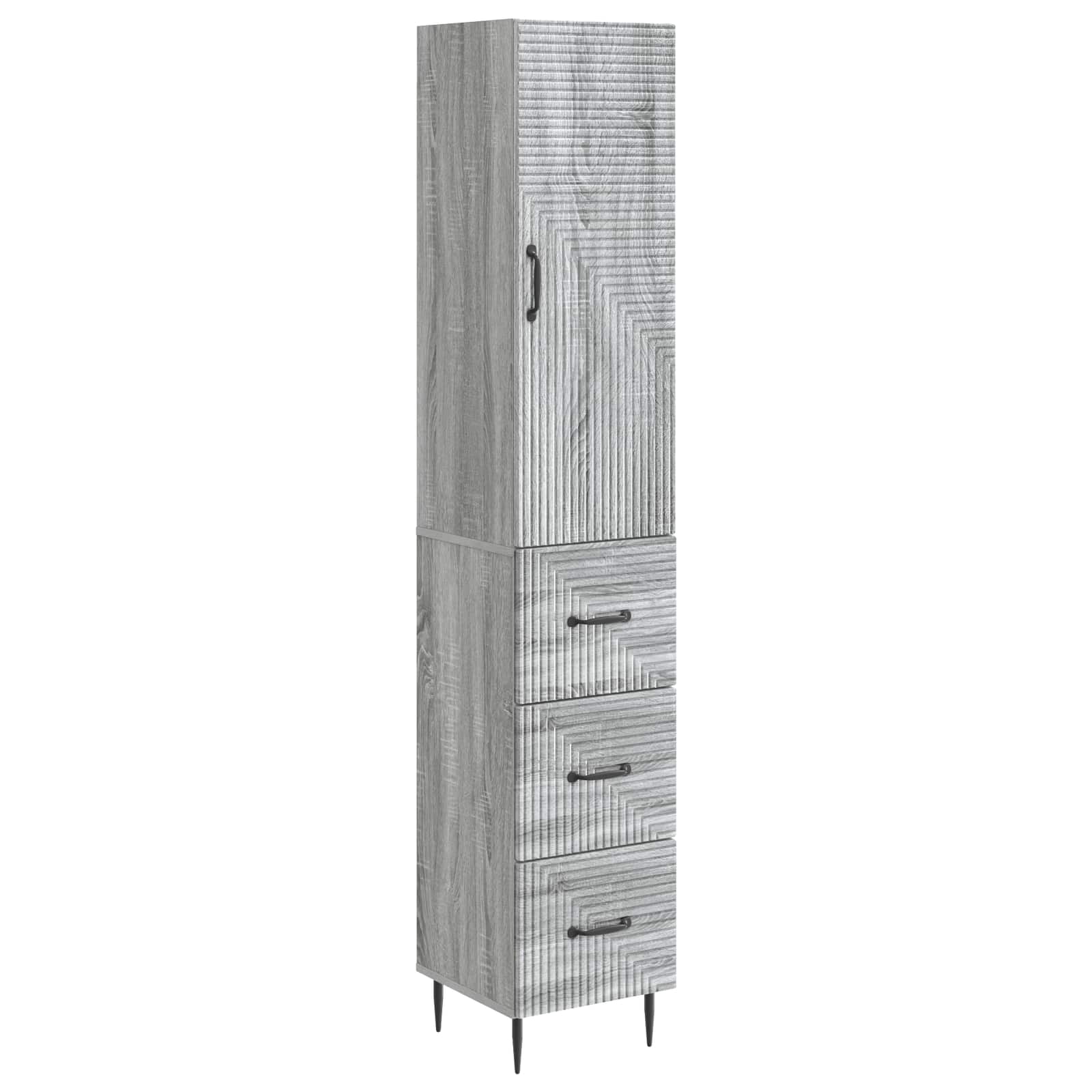 Kastenset 2 pcs Grijs Sonoma 33 x 34,5 x 90 cm Bewerkt hout – afbeelding 2
