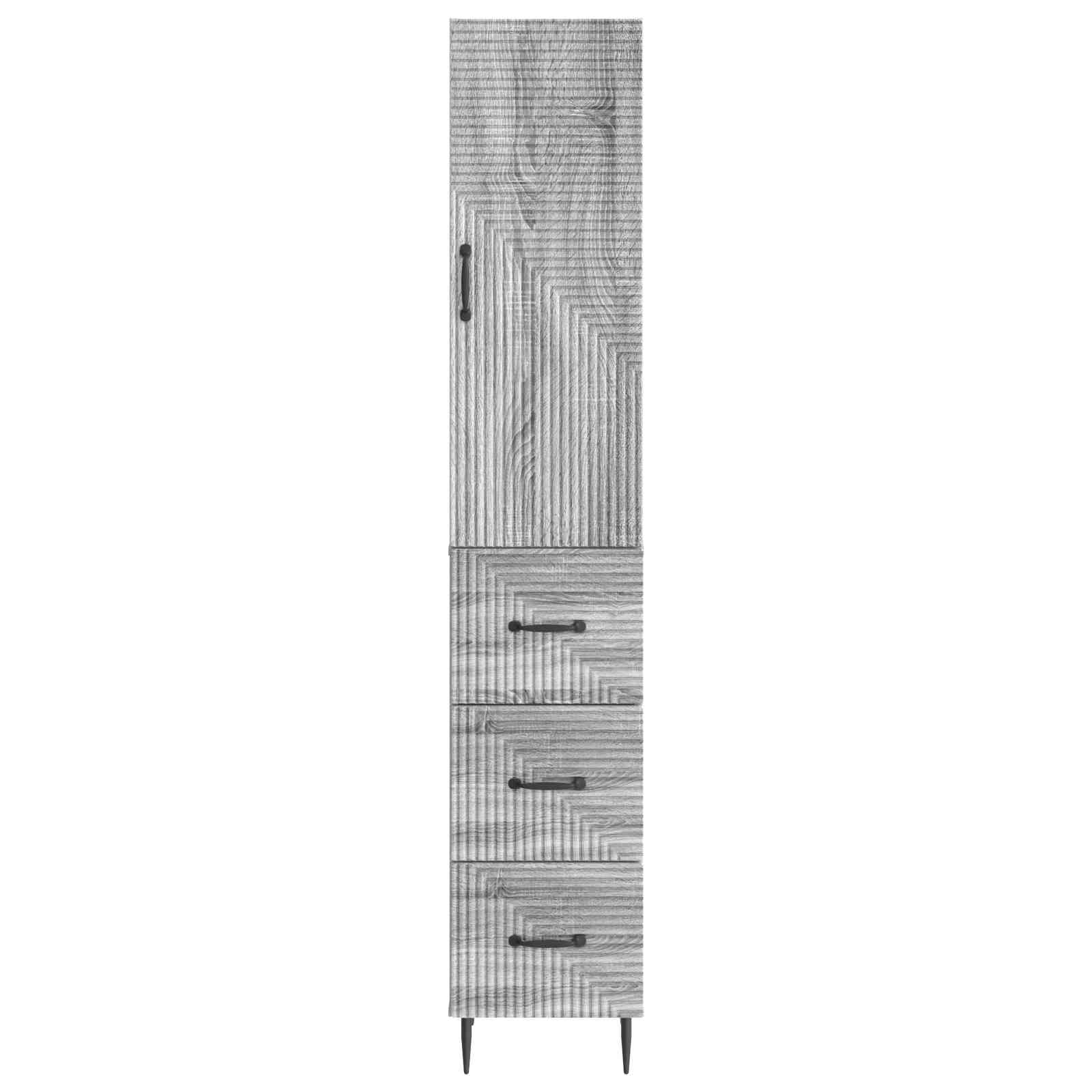 Kastenset 2 pcs Grijs Sonoma 33 x 34,5 x 90 cm Bewerkt hout – afbeelding 5