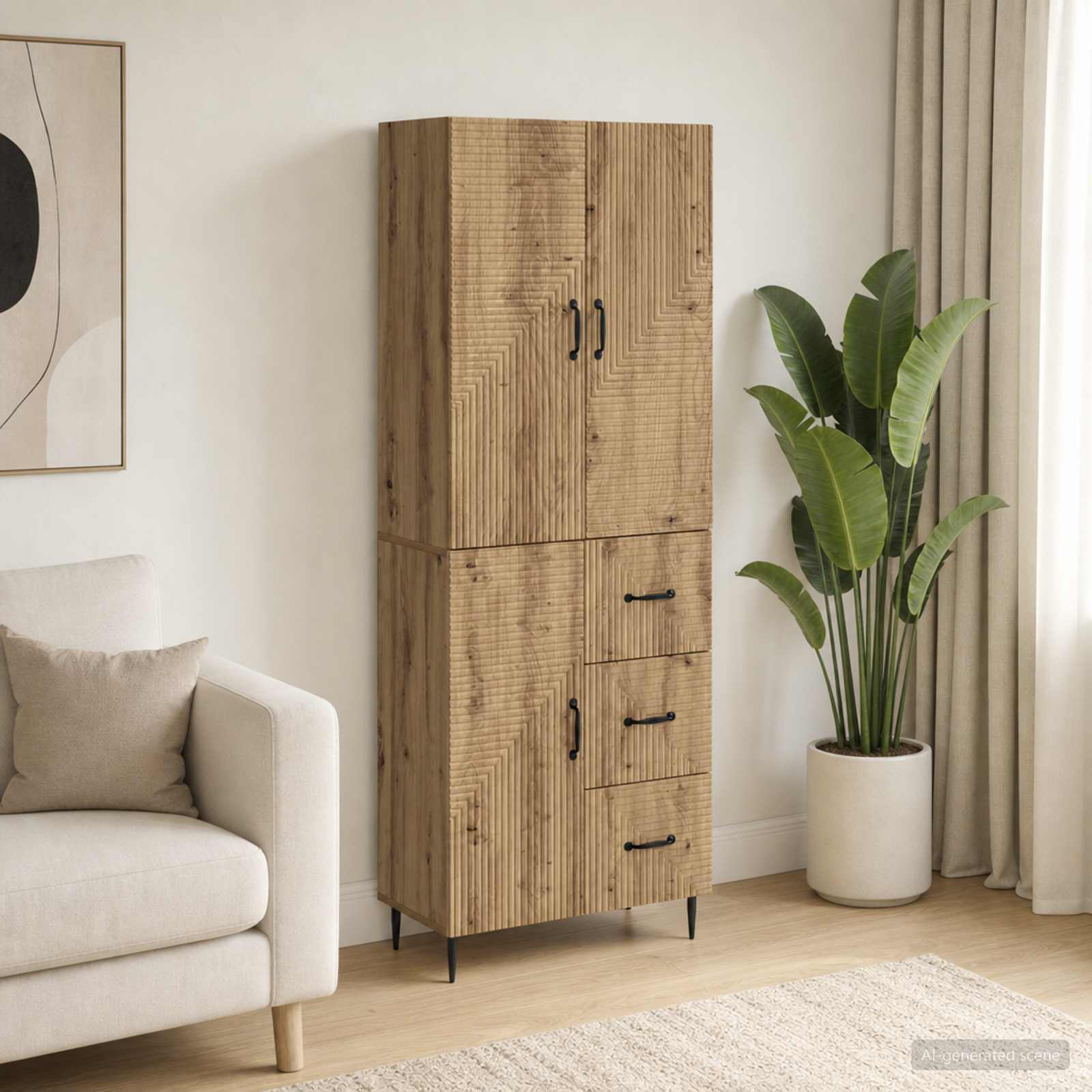 Kastenset 2 st Artisanaal eiken Bewerkt hout