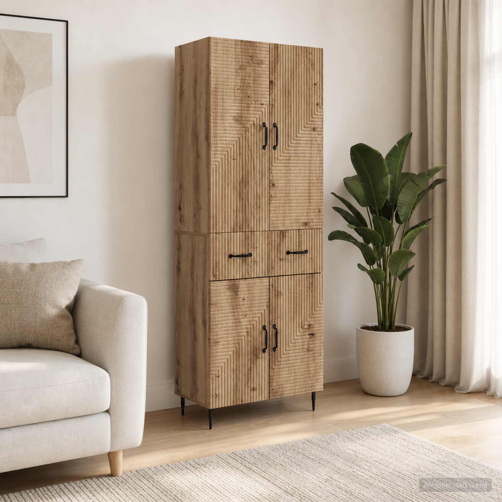 Kastenset 2 st Artisanaal eiken Bewerkt hout