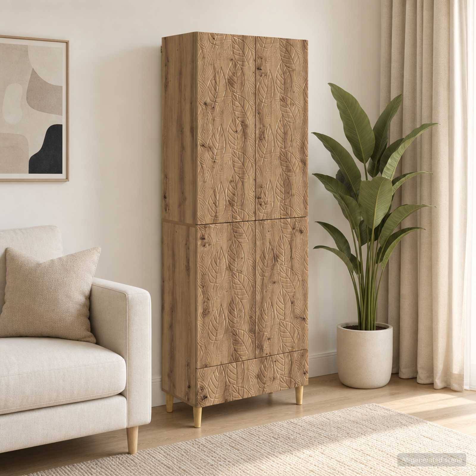 Kastenset 2 st Artisanaal eiken Bewerkt hout – afbeelding 1
