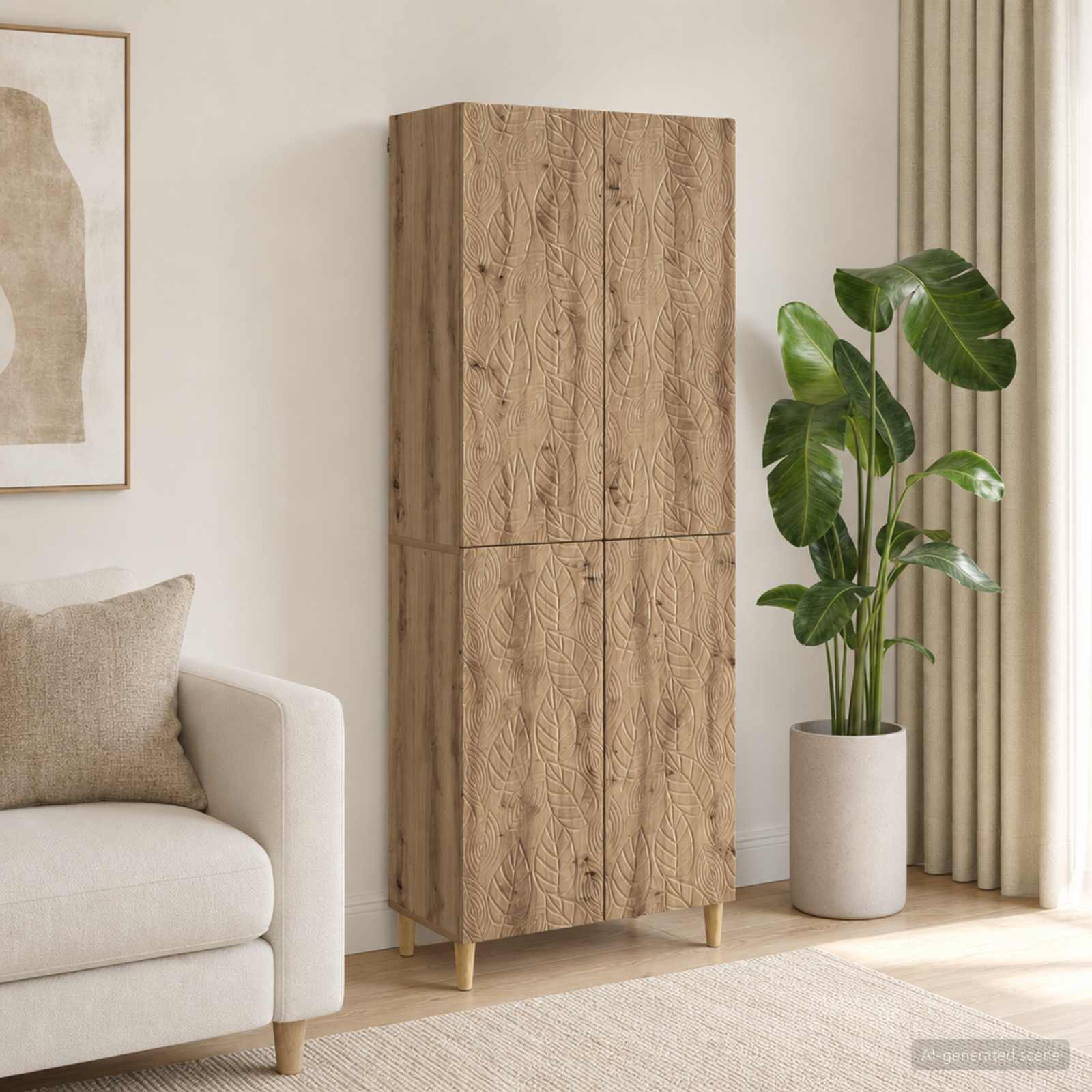 Kastenset 2 st Artisanaal eiken Bewerkt hout – afbeelding 1