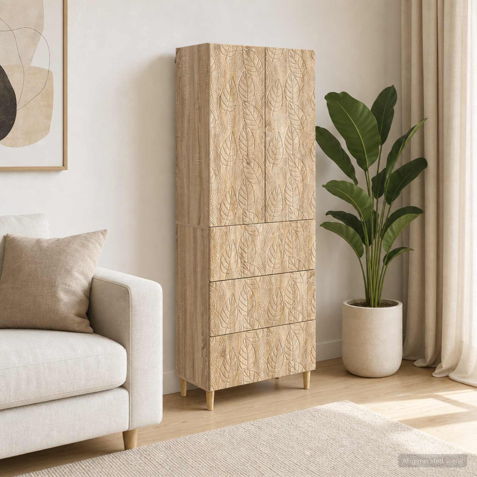 Kastenset 2 pcs Sonoma Eiken 66 x 34,5 x 90 cm Bewerkt hout – afbeelding 1