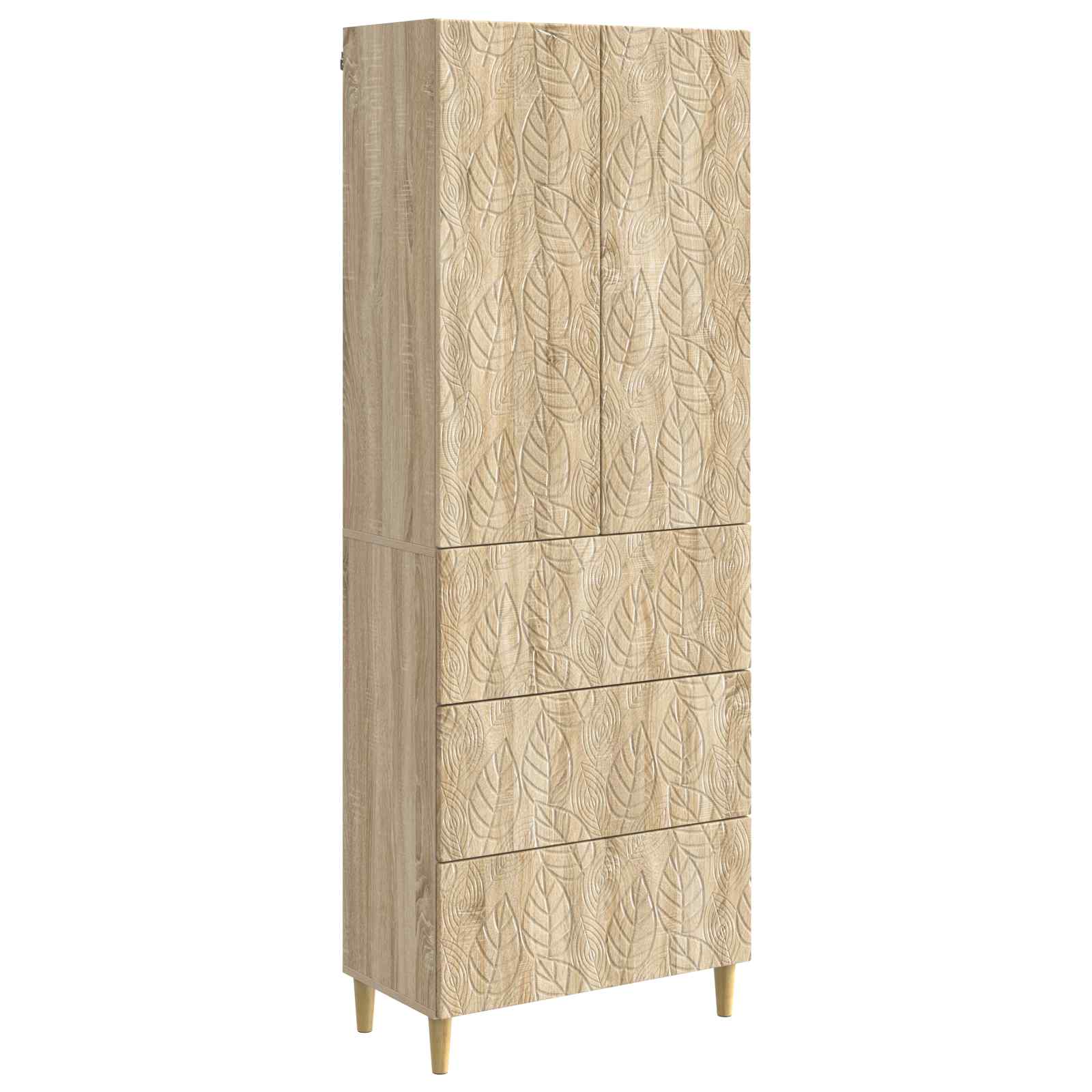 Kastenset 2 pcs Sonoma Eiken 66 x 34,5 x 90 cm Bewerkt hout – afbeelding 2