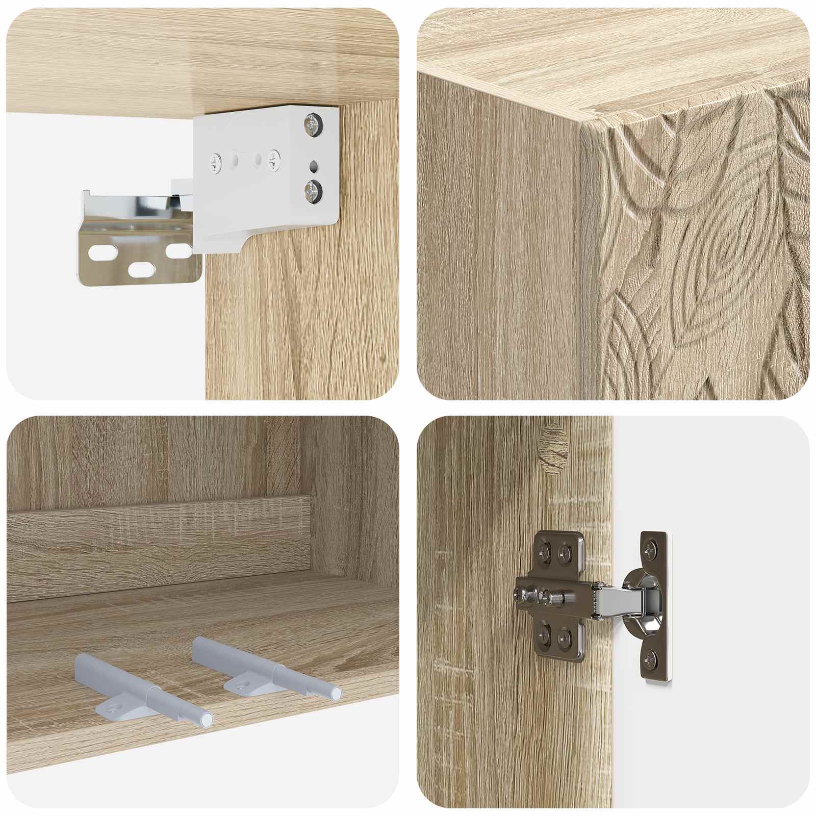 Kastenset 2 pcs Sonoma Eiken 66 x 34,5 x 90 cm Bewerkt hout – afbeelding 8