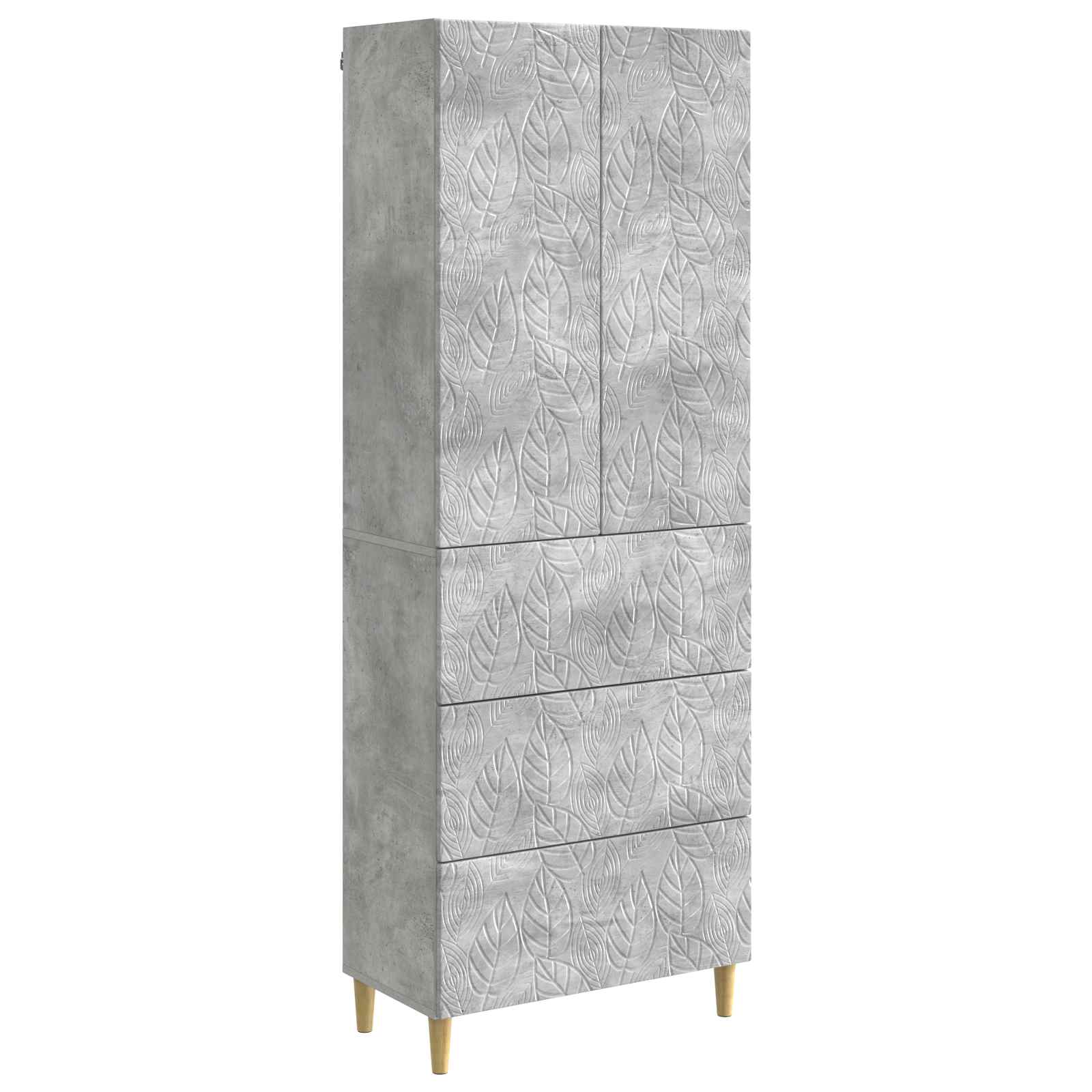 Kastenset 2 pcs Betongrijs 66 x 34,5 x 90 cm Bewerkt hout – afbeelding 2
