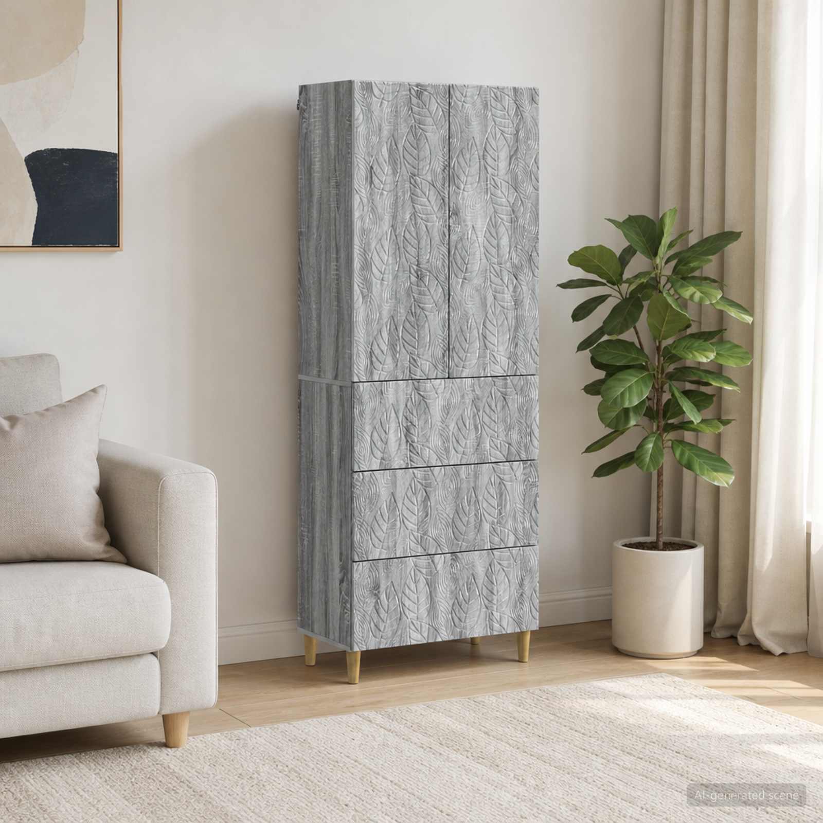 Kastenset 2 pcs Grijs Sonoma 66 x 34,5 x 90 cm Bewerkt hout