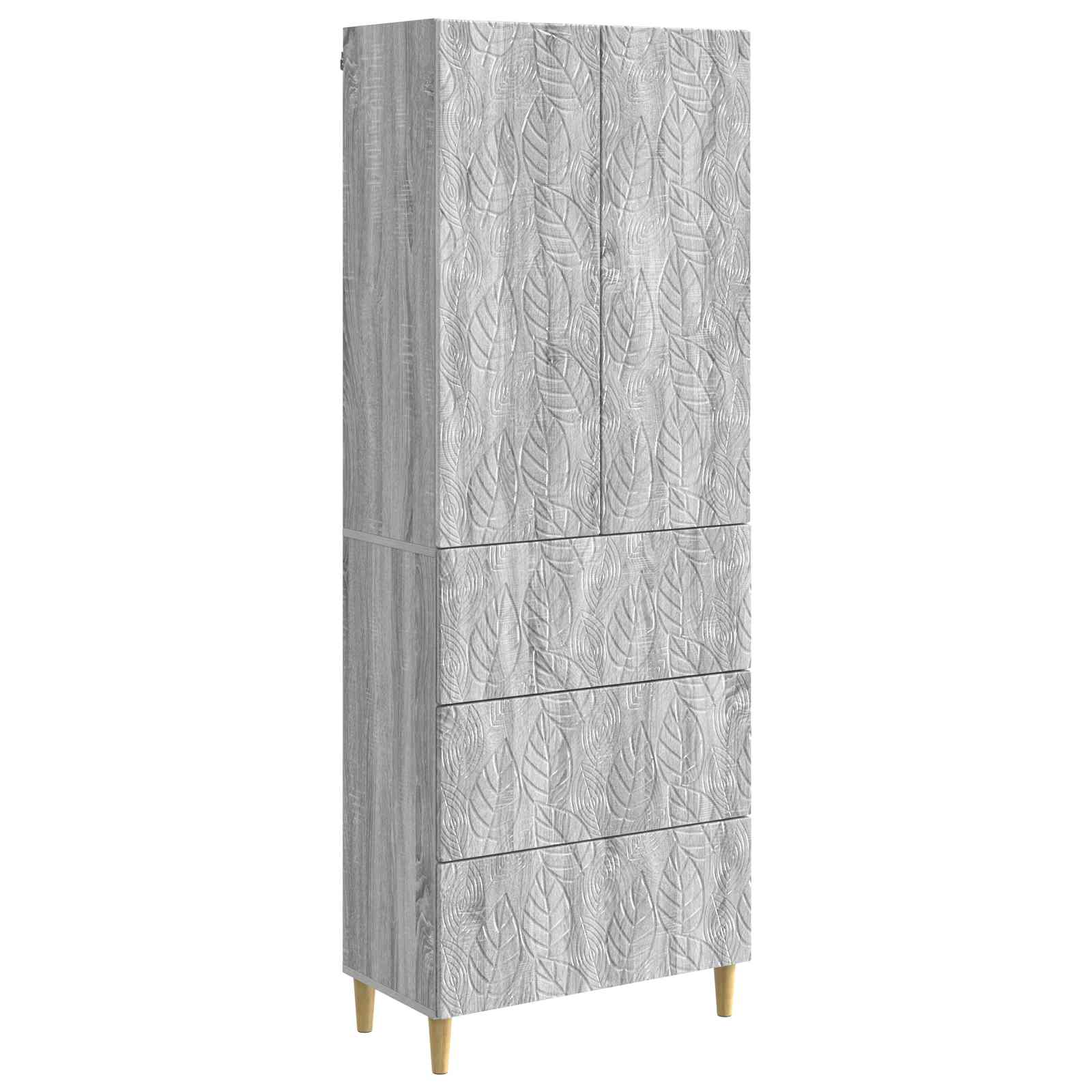 Kastenset 2 pcs Grijs Sonoma 66 x 34,5 x 90 cm Bewerkt hout – afbeelding 2