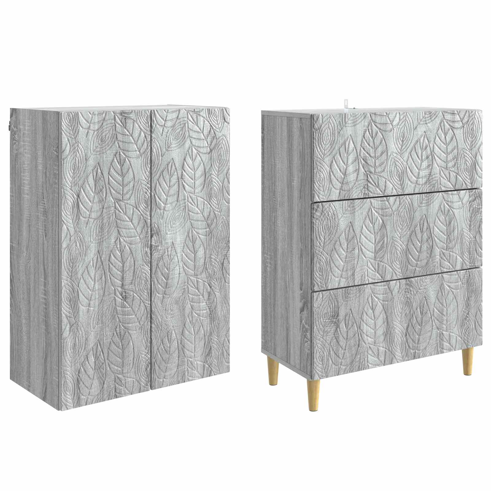 Kastenset 2 pcs Grijs Sonoma 66 x 34,5 x 90 cm Bewerkt hout – afbeelding 4
