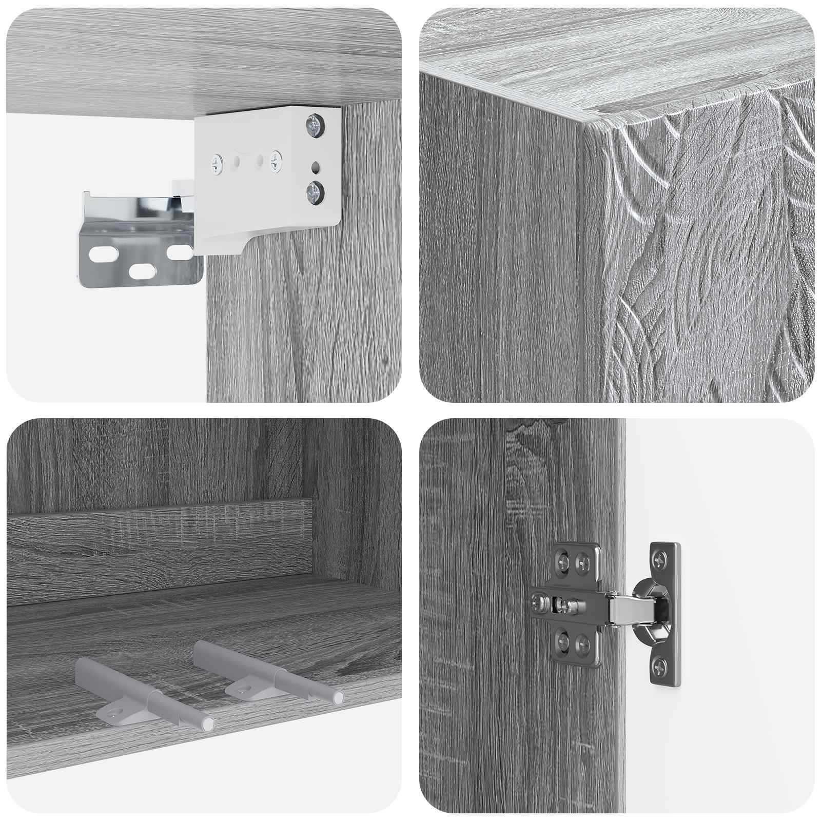 Kastenset 2 pcs Grijs Sonoma 66 x 34,5 x 90 cm Bewerkt hout – afbeelding 8