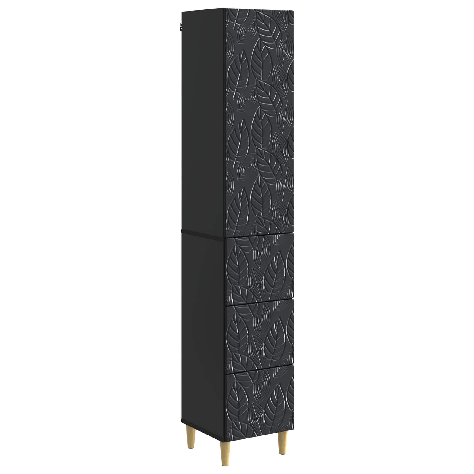 Kastenset 2 pcs Zwart 33 x 34,5 x 90 cm Bewerkt hout – afbeelding 2