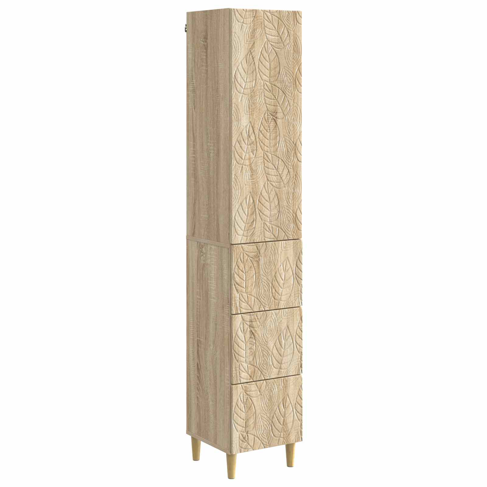 Kastenset 2 pcs Sonoma Eiken 33 x 34,5 x 90 cm Bewerkt hout – afbeelding 2