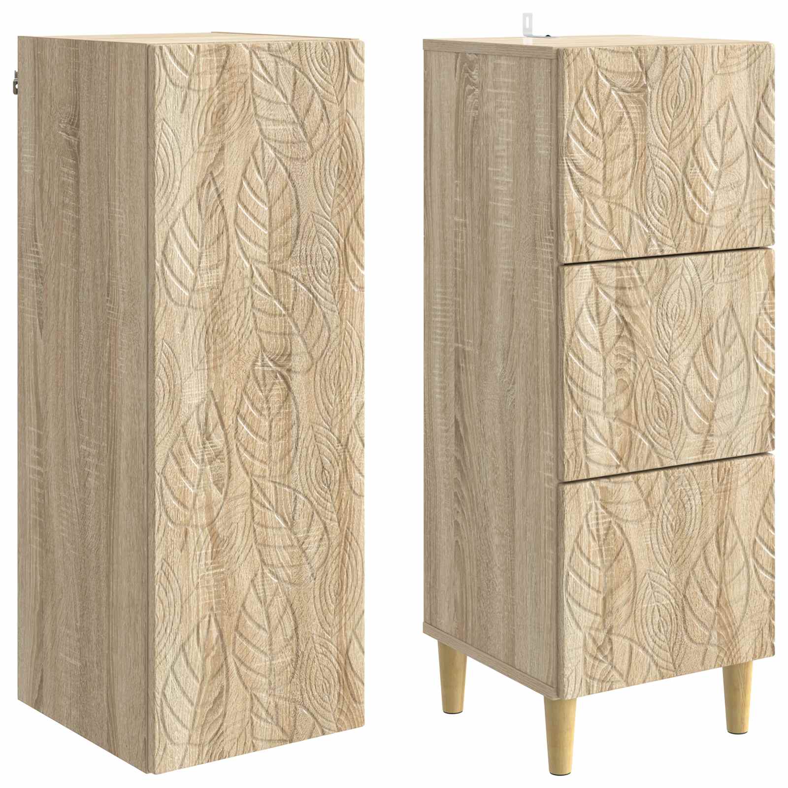 Kastenset 2 pcs Sonoma Eiken 33 x 34,5 x 90 cm Bewerkt hout – afbeelding 4