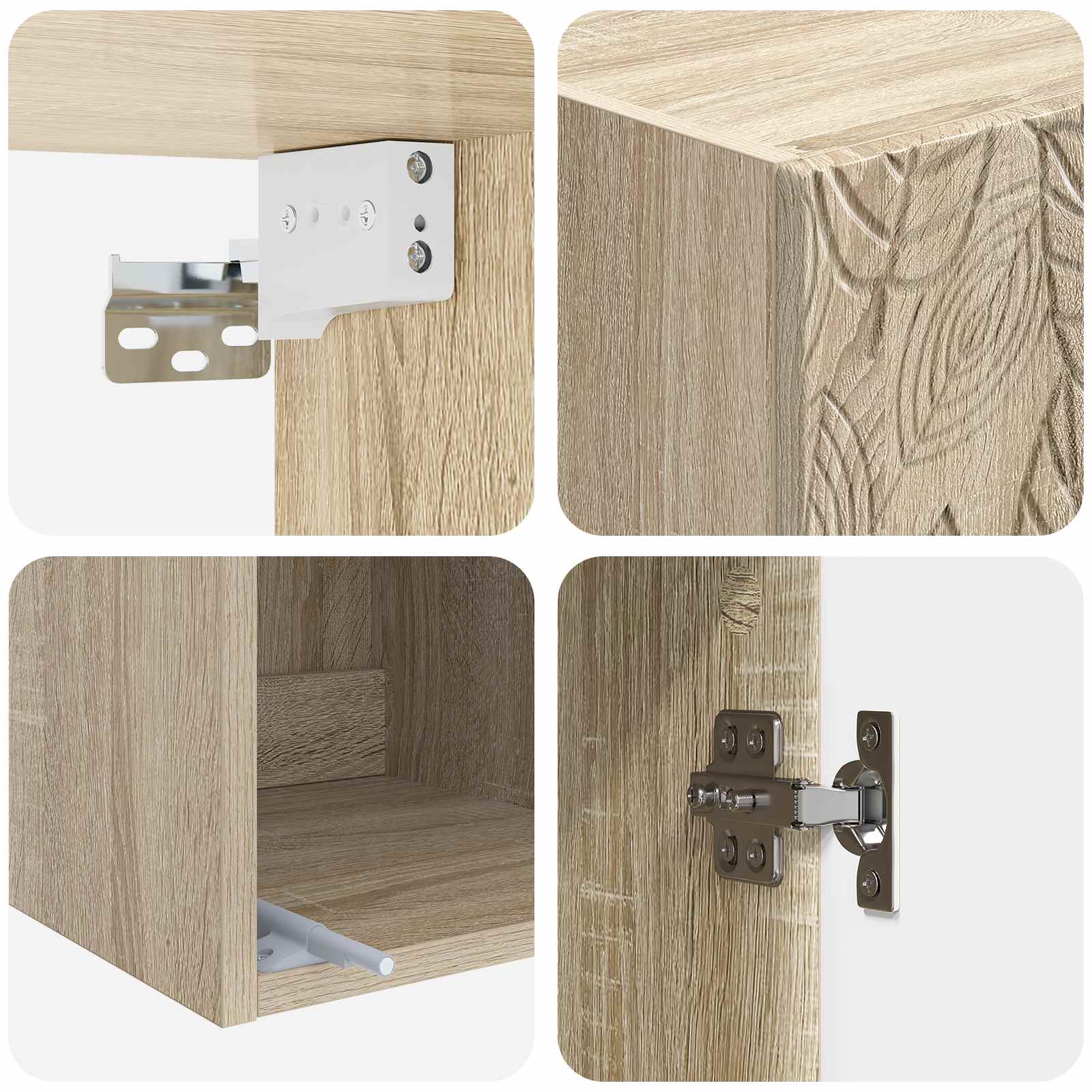 Kastenset 2 pcs Sonoma Eiken 33 x 34,5 x 90 cm Bewerkt hout – afbeelding 8