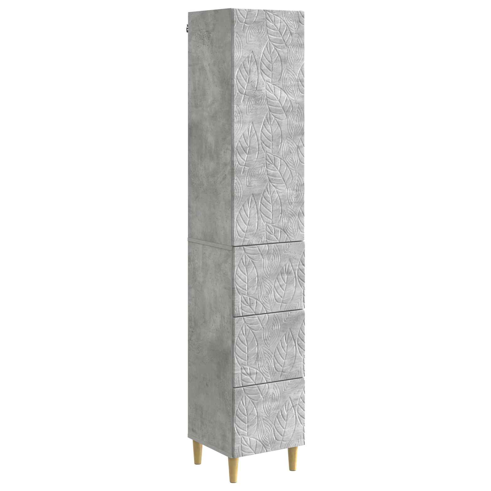 Kastenset 2 pcs Betongrijs 33 x 34,5 x 90 cm Bewerkt hout – afbeelding 2