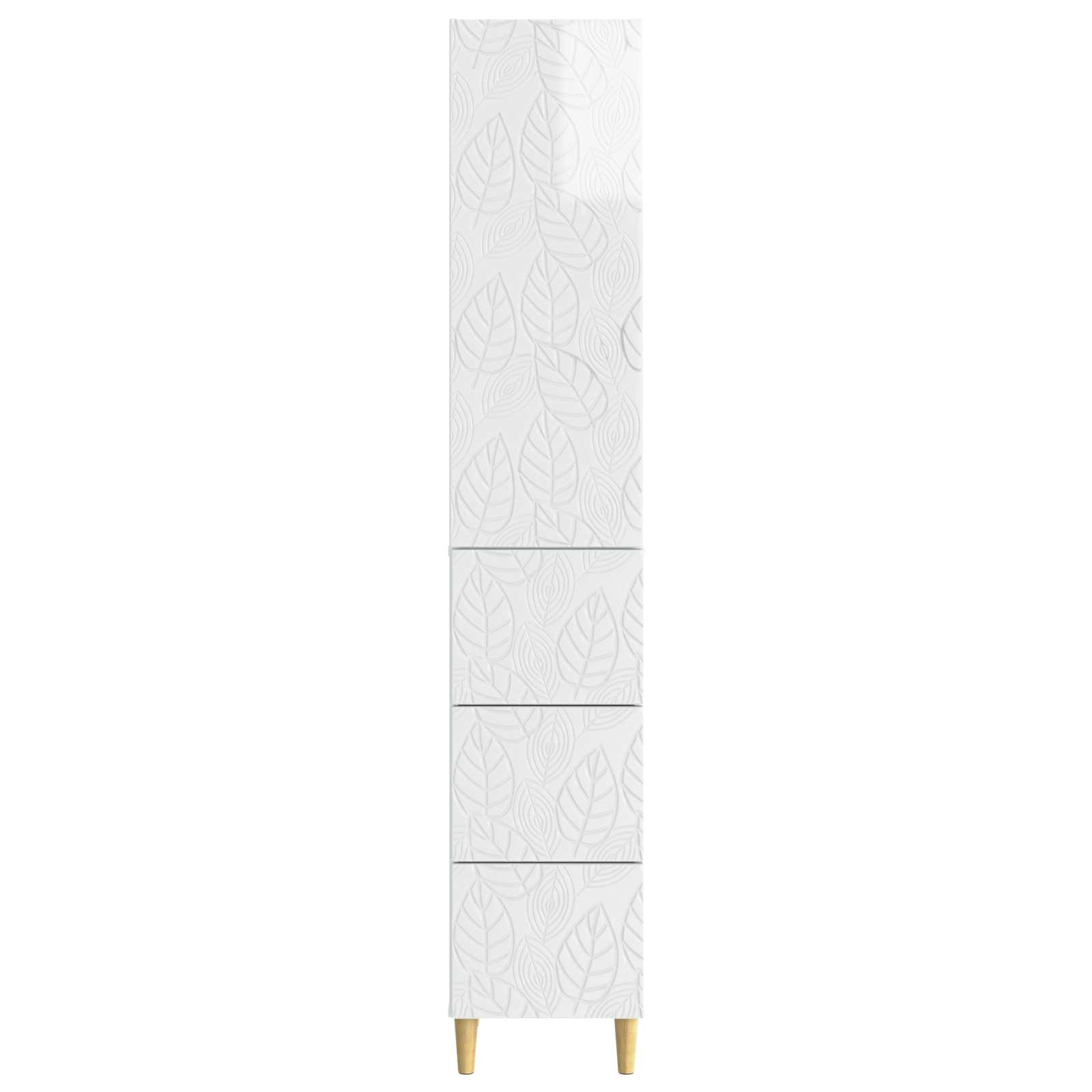 Kastenset 2 pcs Hoogglans Wit 33 x 34,5 x 90 cm Bewerkt hout – afbeelding 5