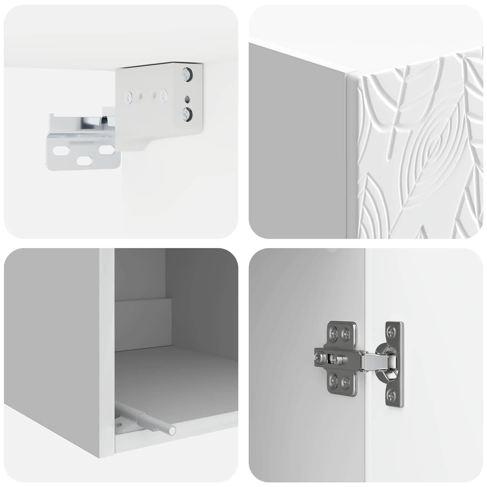 Kastenset 2 pcs Hoogglans Wit 33 x 34,5 x 90 cm Bewerkt hout – afbeelding 8