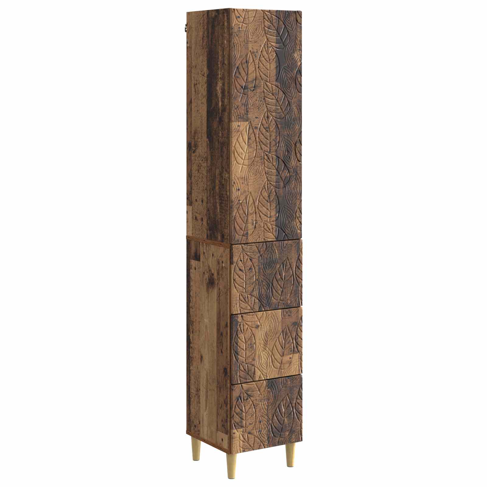 Kastenset 2 pcs Oud hout 33 x 34,5 x 90 cm Bewerkt hout – afbeelding 2