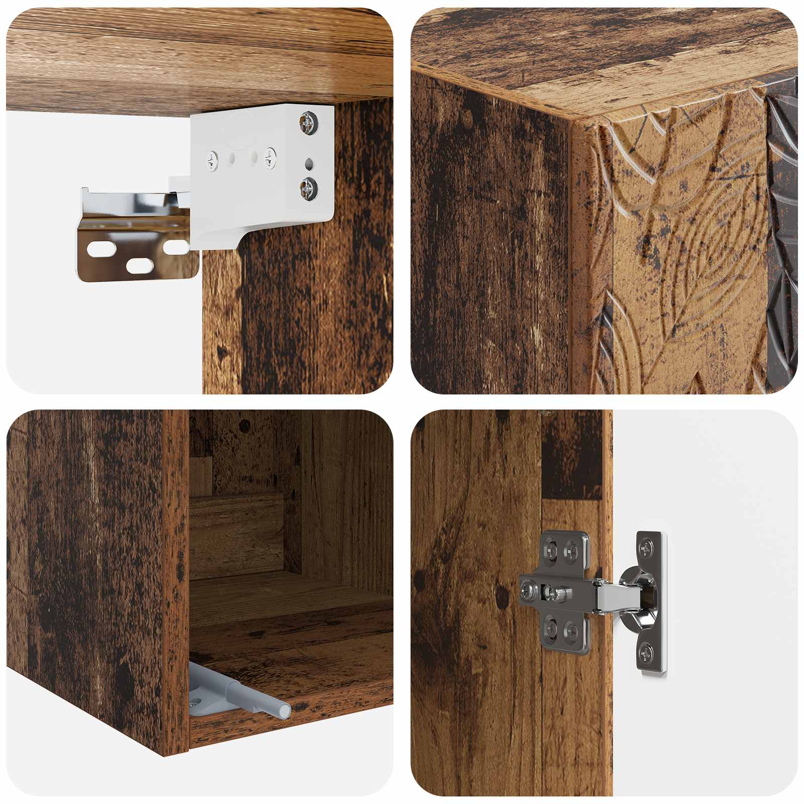 Kastenset 2 pcs Oud hout 33 x 34,5 x 90 cm Bewerkt hout – afbeelding 8