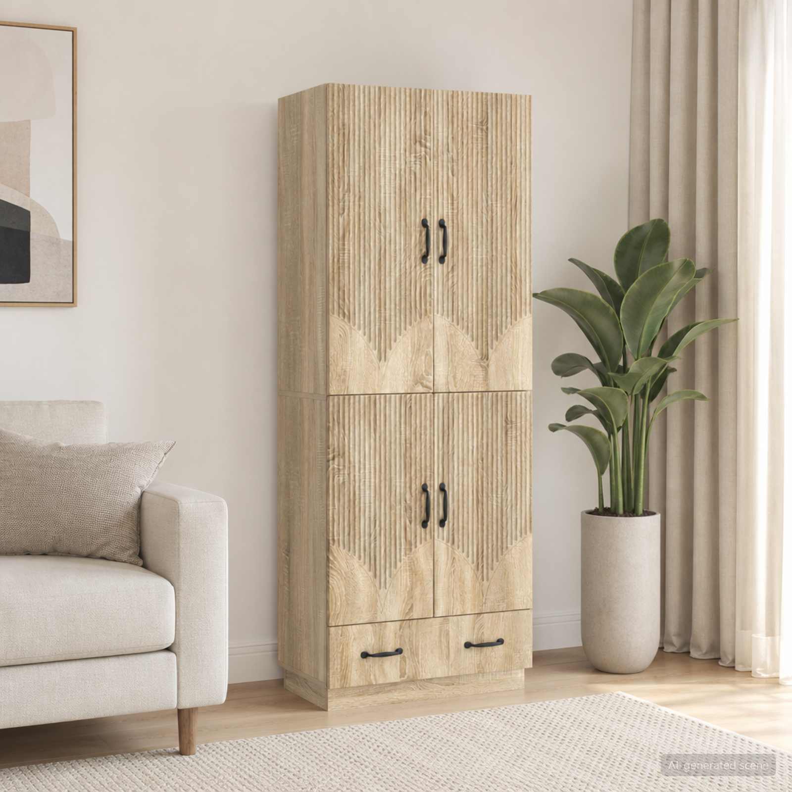 Kastenset 2 pcs Sonoma Eiken Bewerkt hout – afbeelding 1