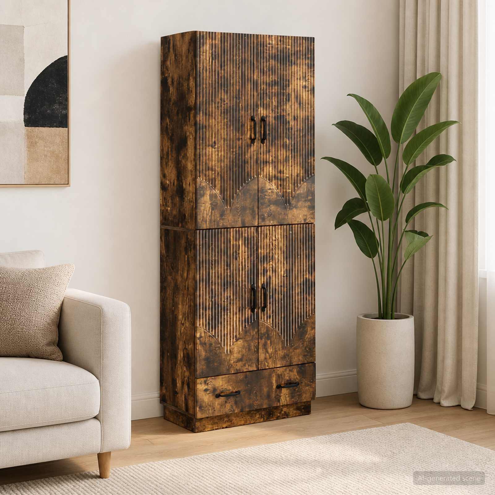Kastenset 2 pcs Gerookt eiken Bewerkt hout