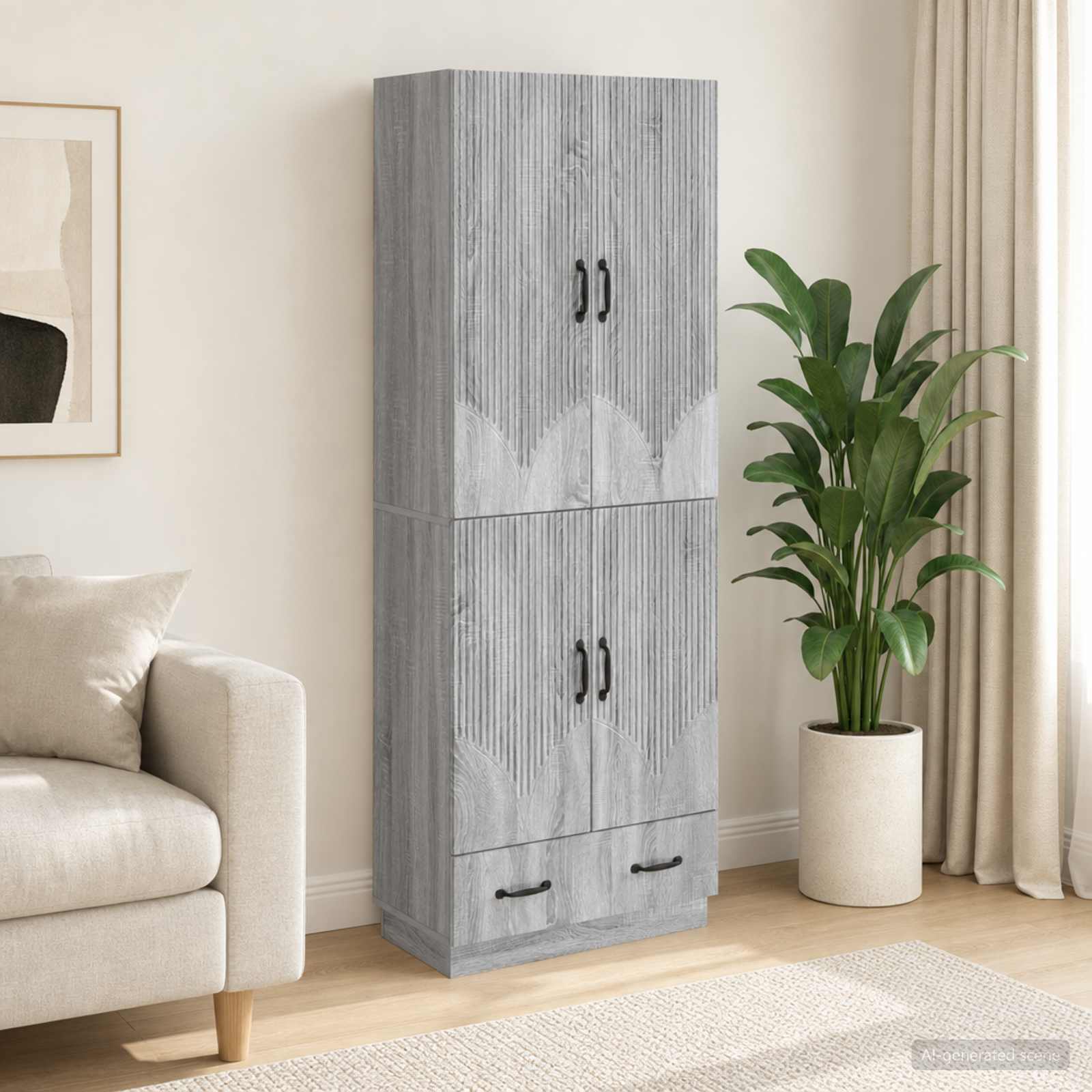 Kastenset 2 pcs Grijs Sonoma Bewerkt hout