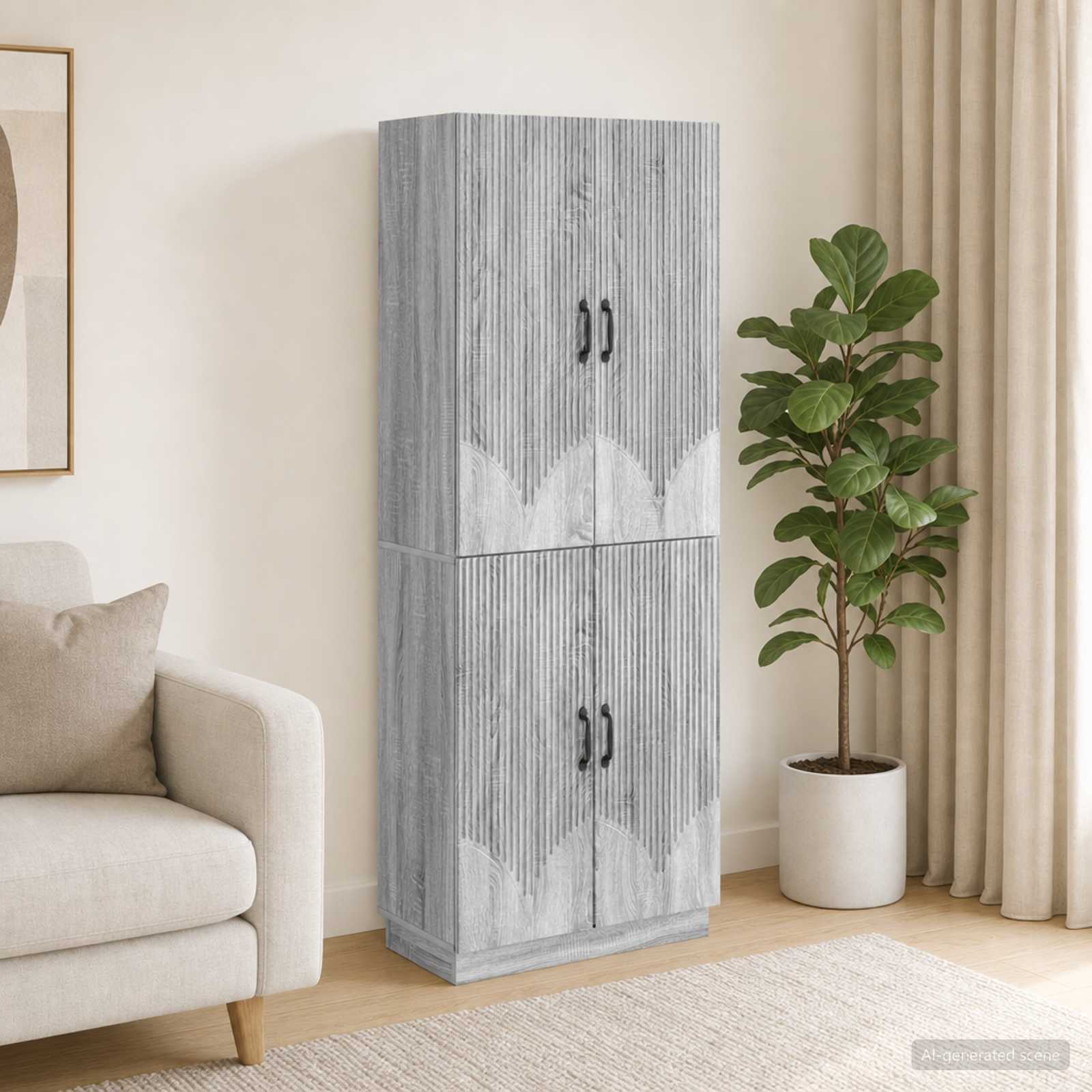 Kastenset 2 pcs Grijs Sonoma Bewerkt hout – afbeelding 1