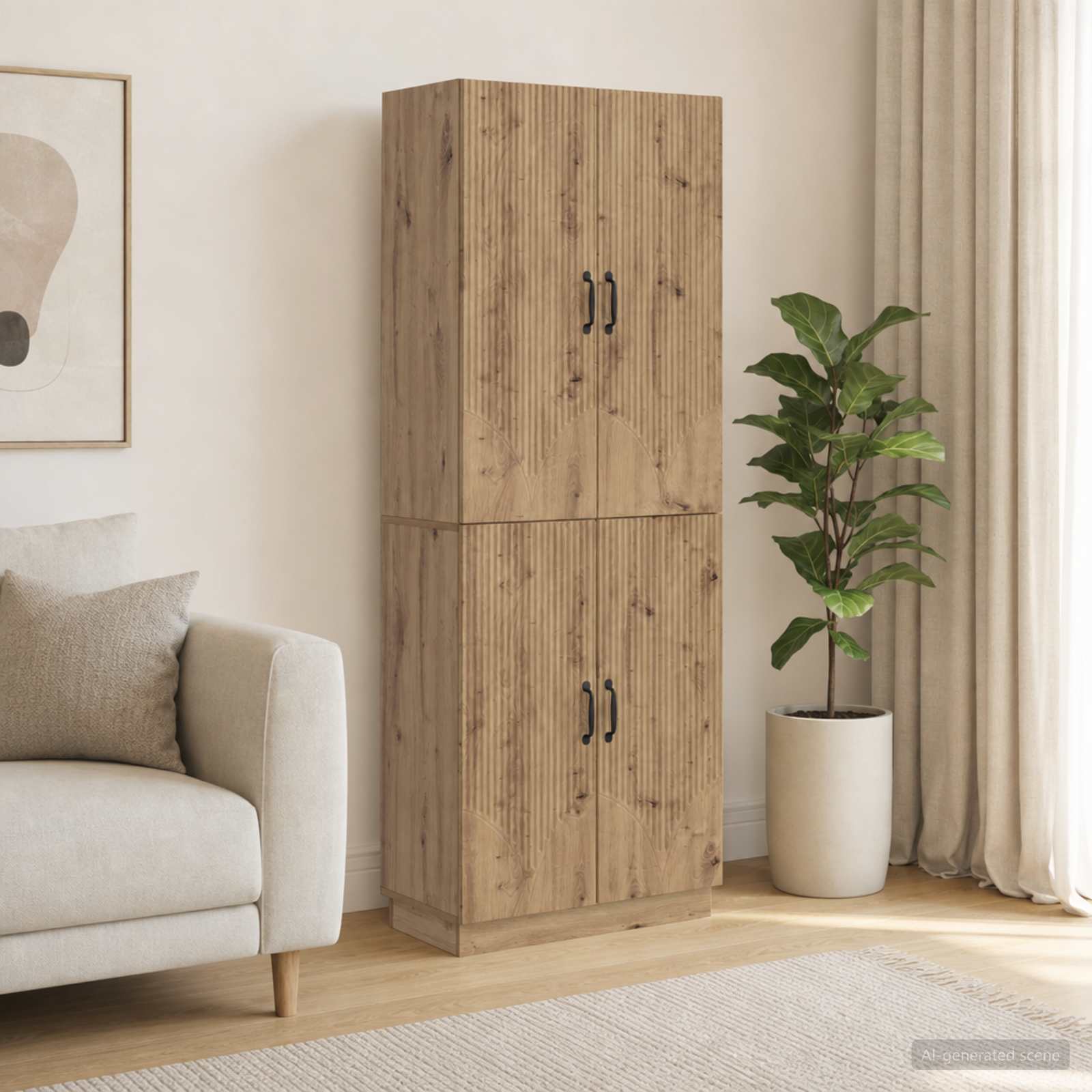 Kastenset 2 st Artisanaal eiken Bewerkt hout – afbeelding 1