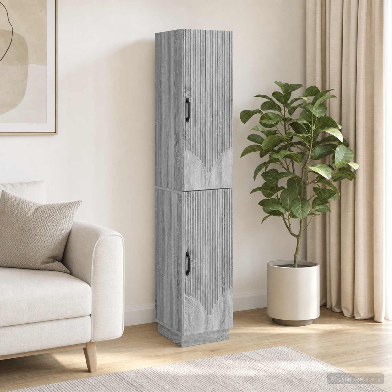 Kastenset 2 pcs Grijs Sonoma Bewerkt hout