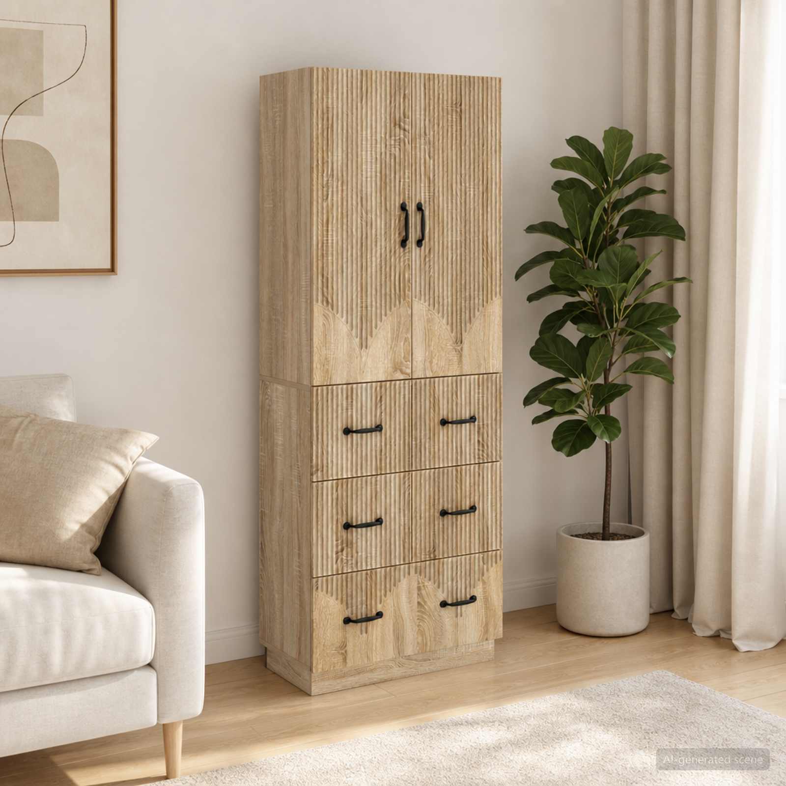 Kastenset 2 pcs Sonoma Eiken 66 x 34,5 x 87 cm Bewerkt hout