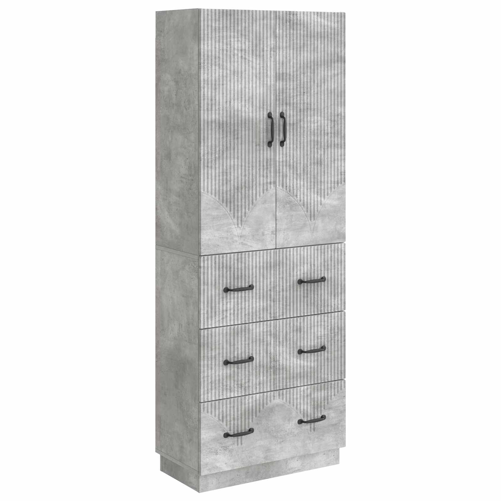 Kastenset 2 pcs Betongrijs 66 x 34,5 x 87 cm Bewerkt hout – afbeelding 2