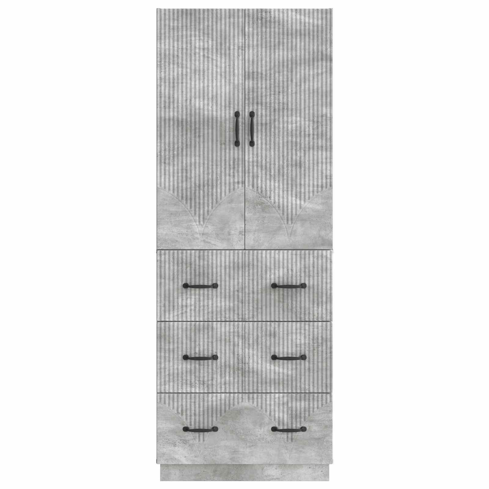 Kastenset 2 pcs Betongrijs 66 x 34,5 x 87 cm Bewerkt hout – afbeelding 5