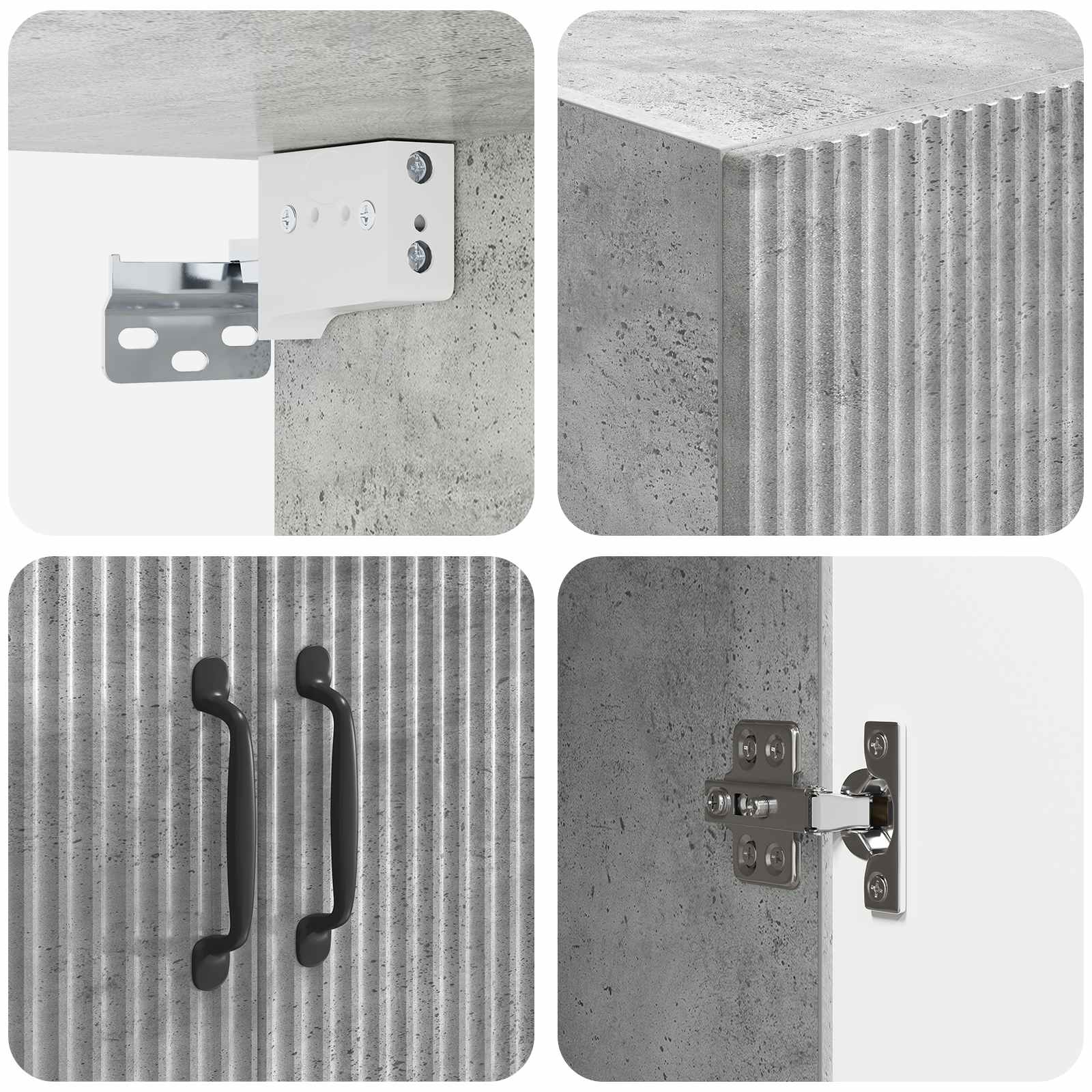 Kastenset 2 pcs Betongrijs 66 x 34,5 x 87 cm Bewerkt hout – afbeelding 8