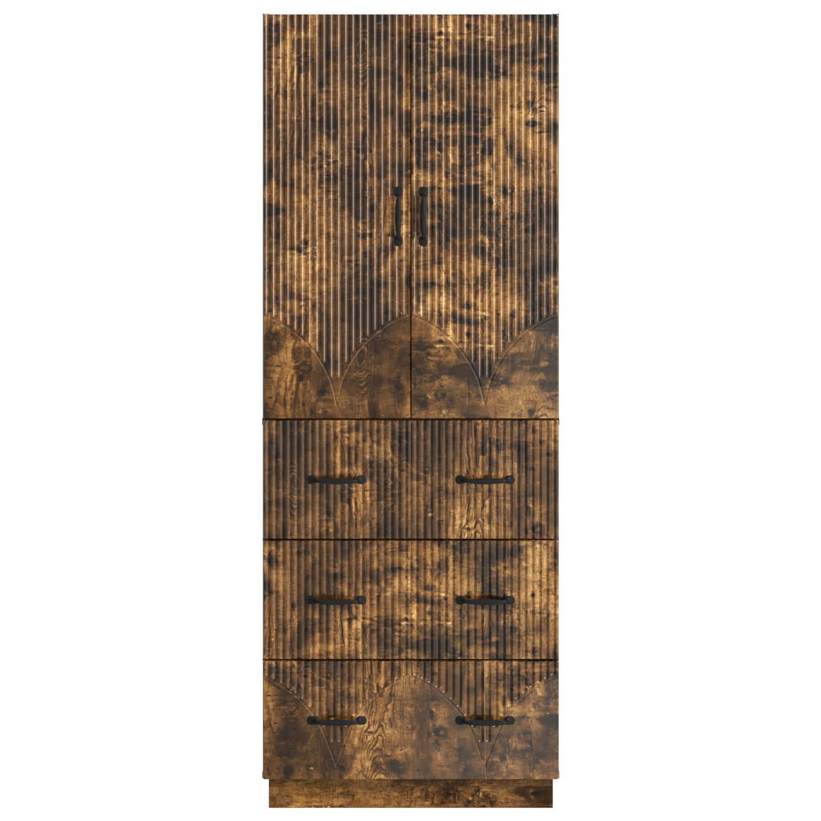 Kastenset 2 pcs Gerookt eiken 66 x 34,5 x 87 cm Bewerkt hout – afbeelding 5