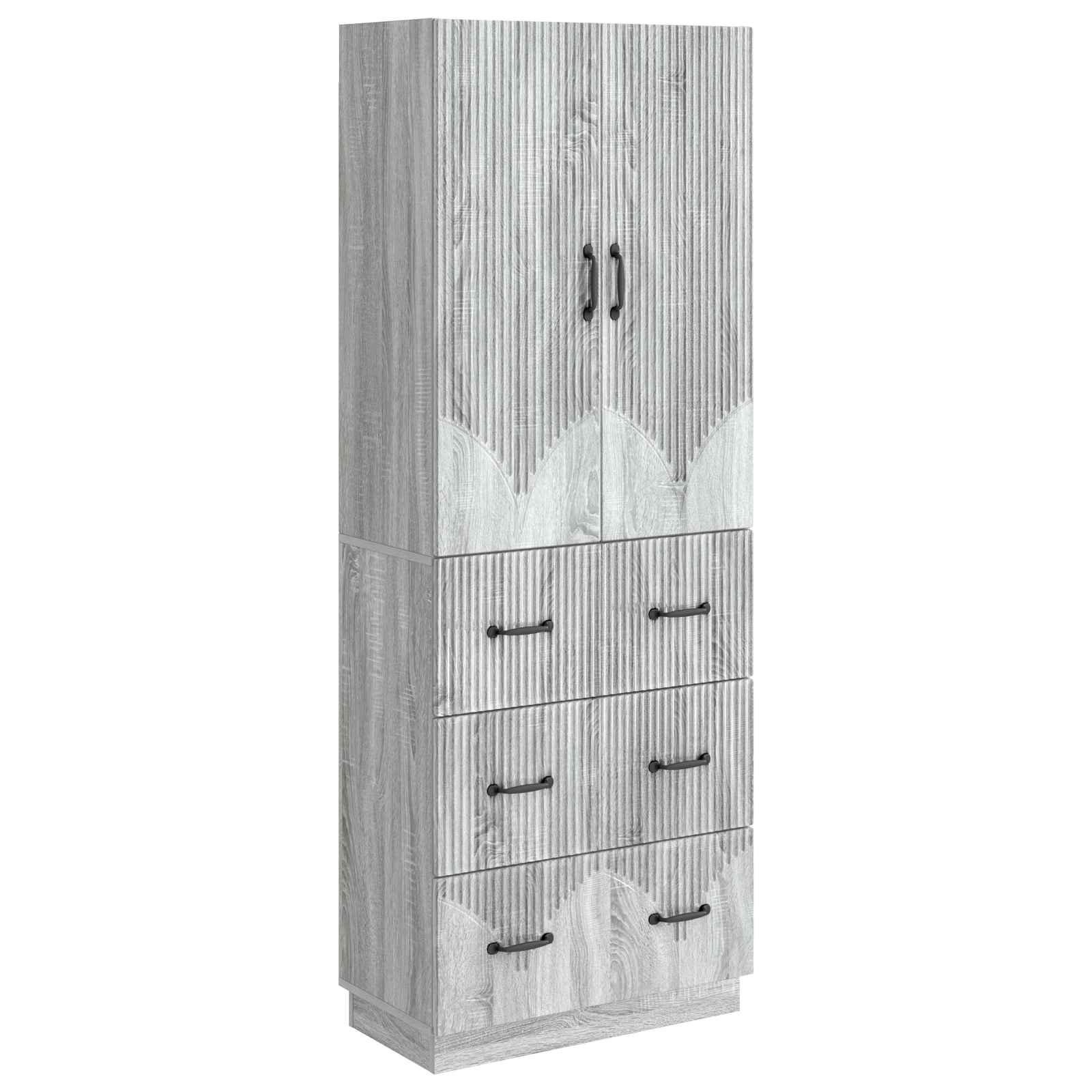 Kastenset 2 pcs Grijs Sonoma 66 x 34,5 x 87 cm Bewerkt hout – afbeelding 2