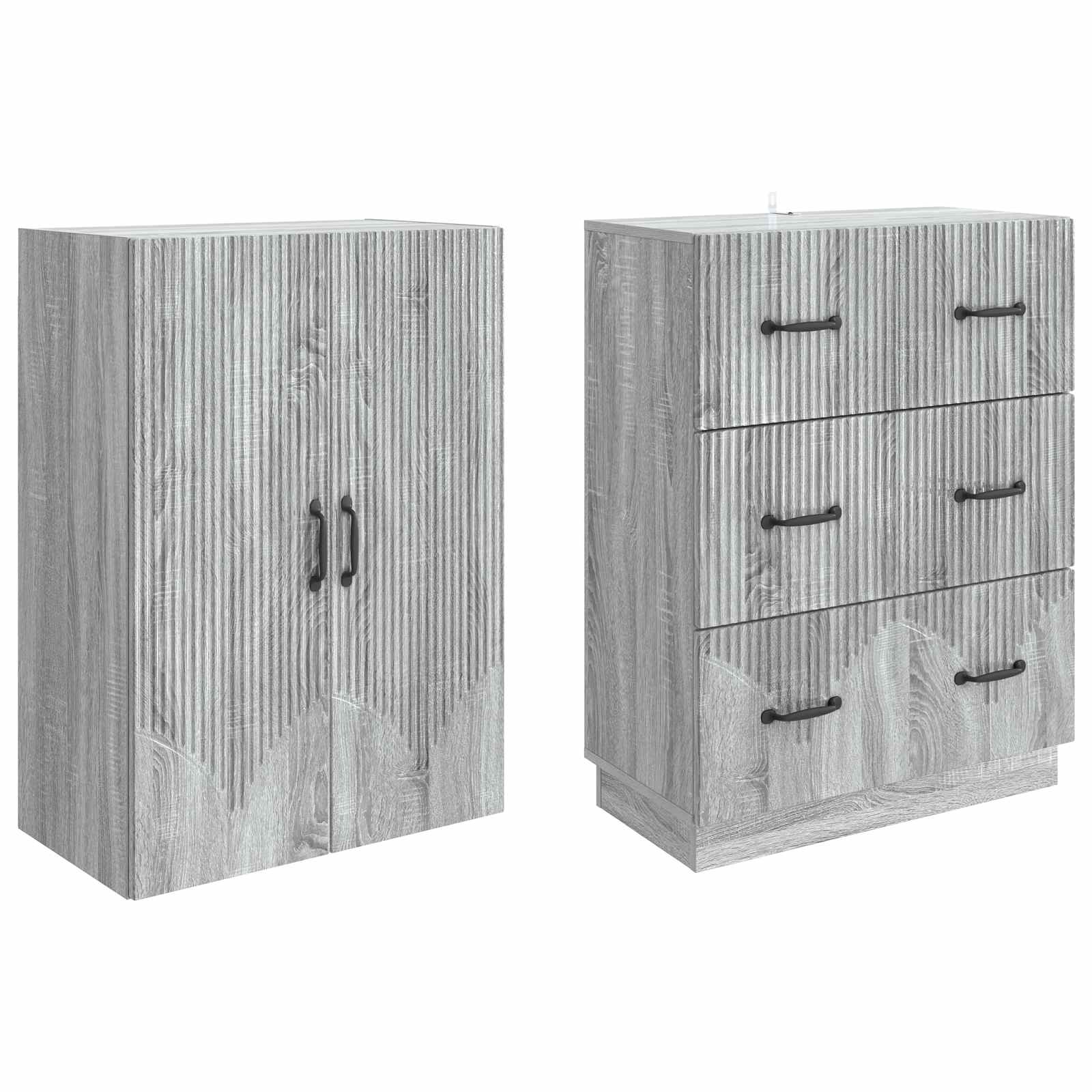 Kastenset 2 pcs Grijs Sonoma 66 x 34,5 x 87 cm Bewerkt hout – afbeelding 4
