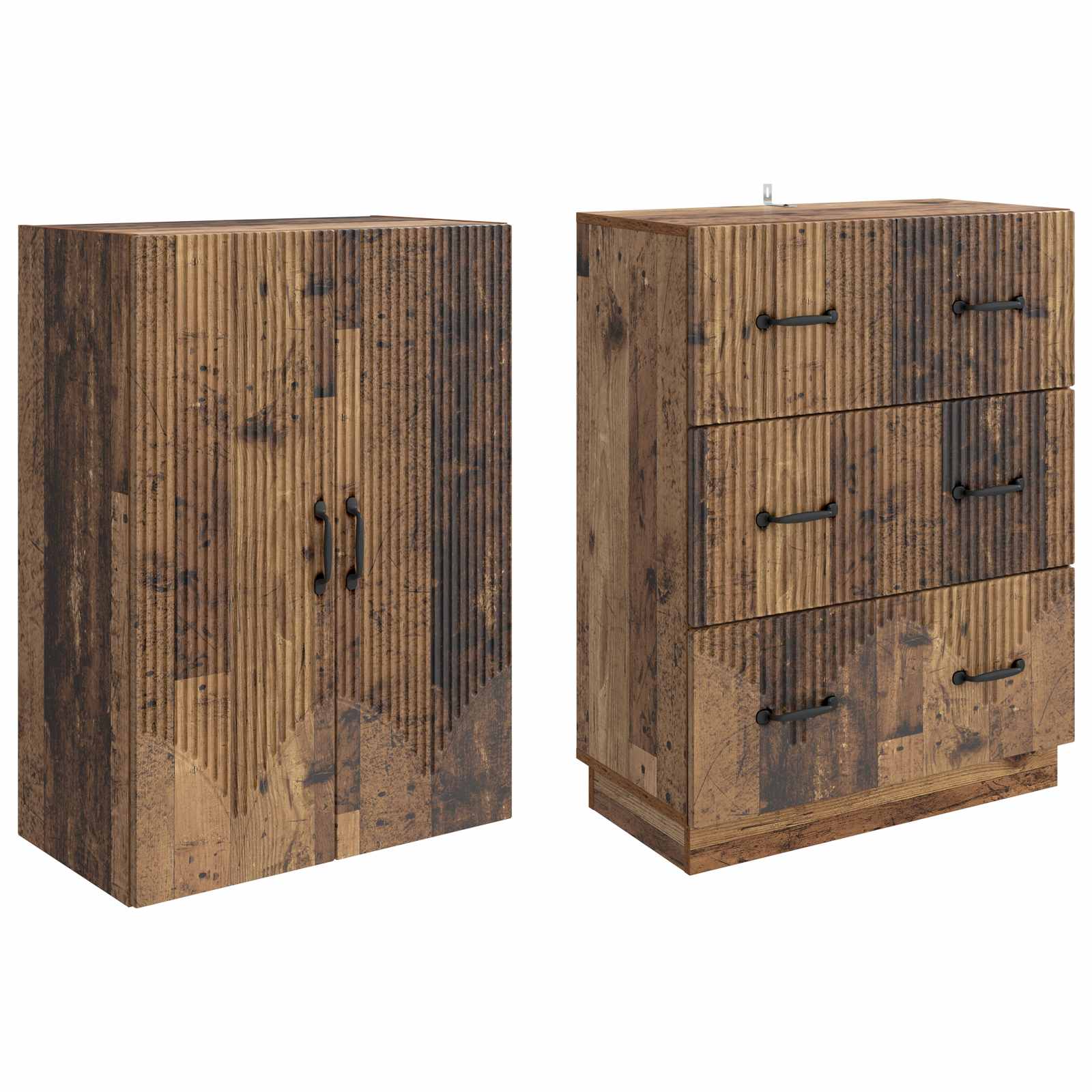 Kastenset 2 pcs Oud hout 66 x 34,5 x 87 cm Bewerkt hout – afbeelding 4