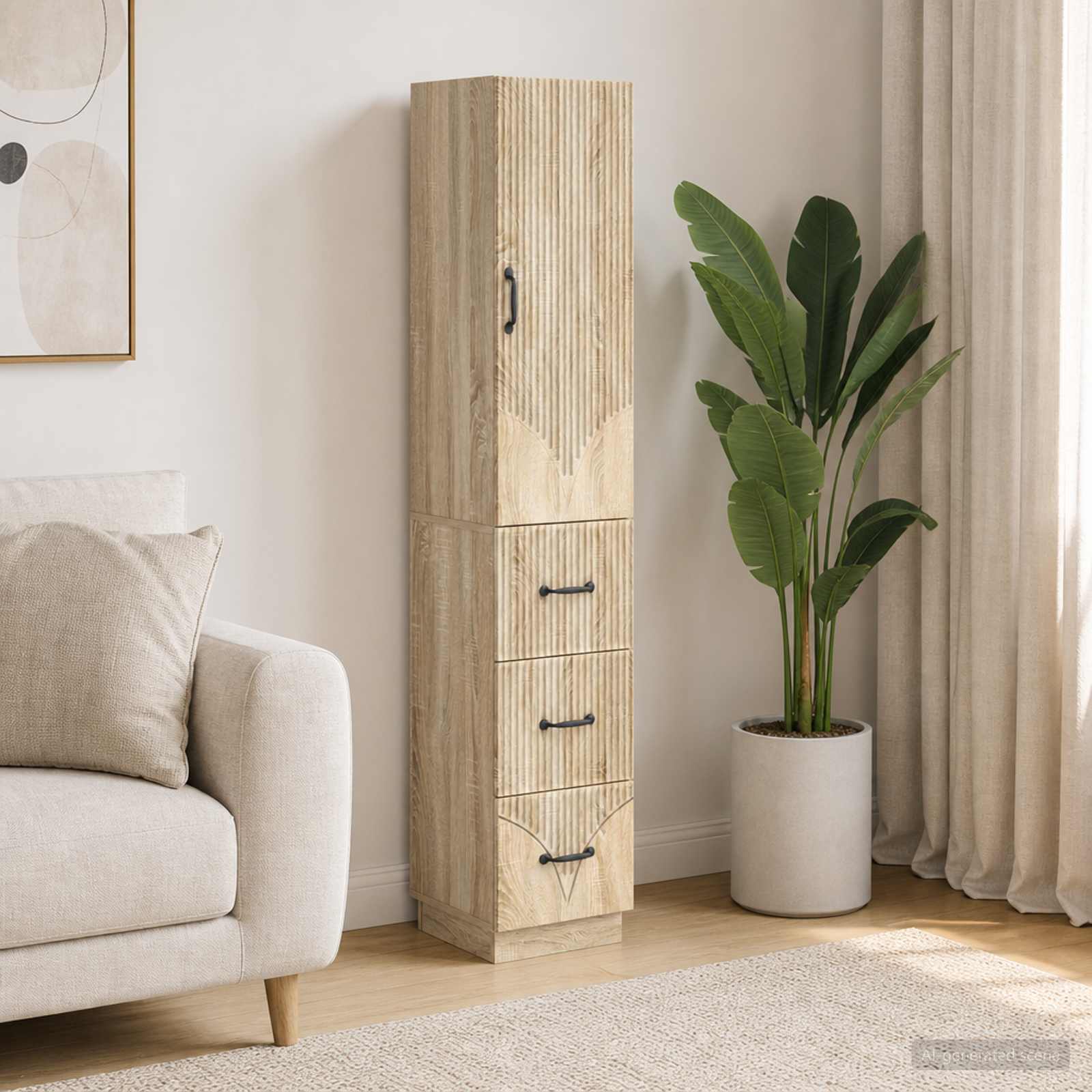 Kastenset 2 pcs Sonoma Eiken 33 x 34,5 x 87 cm Bewerkt hout
