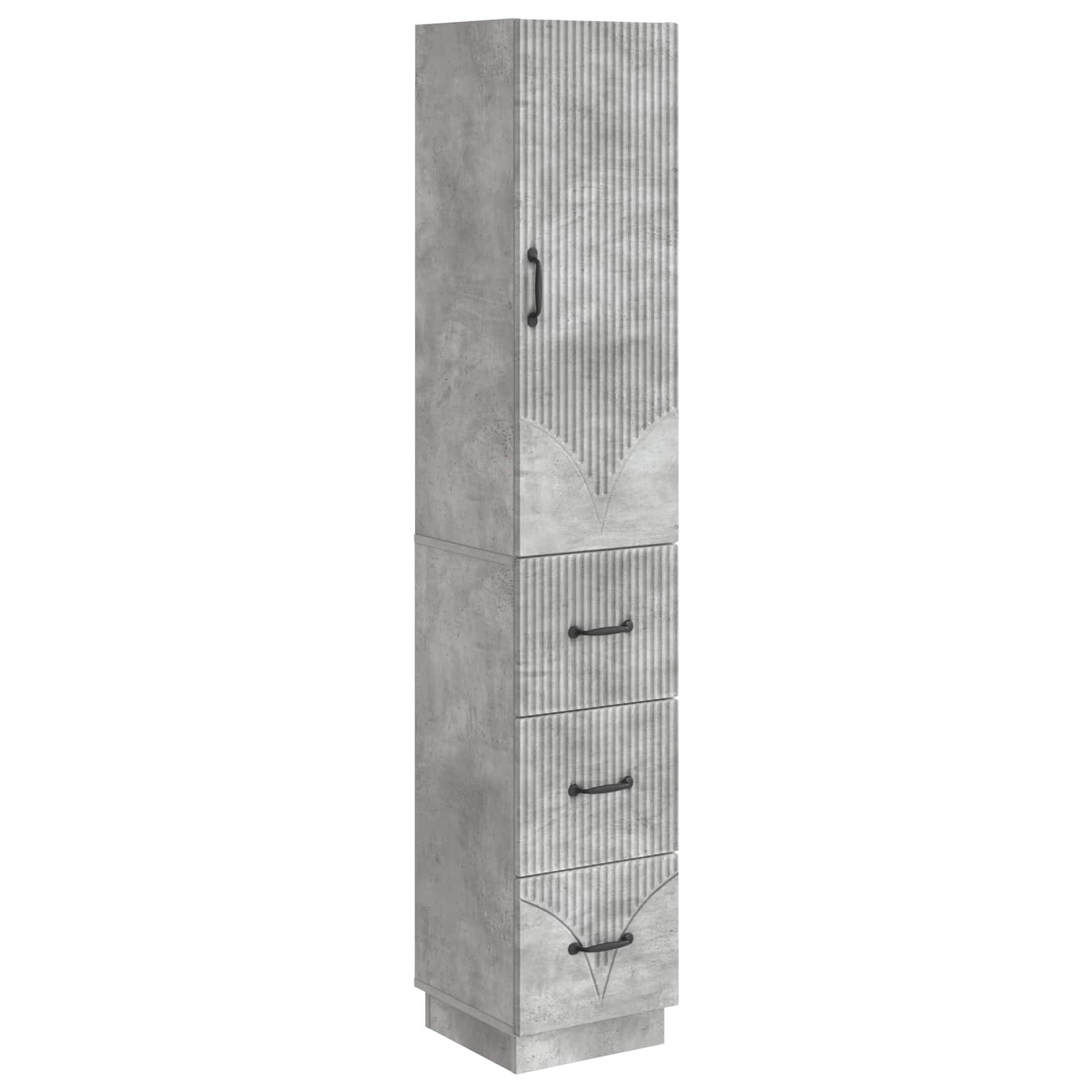 Kastenset 2 pcs Betongrijs 33 x 34,5 x 87 cm Bewerkt hout – afbeelding 2