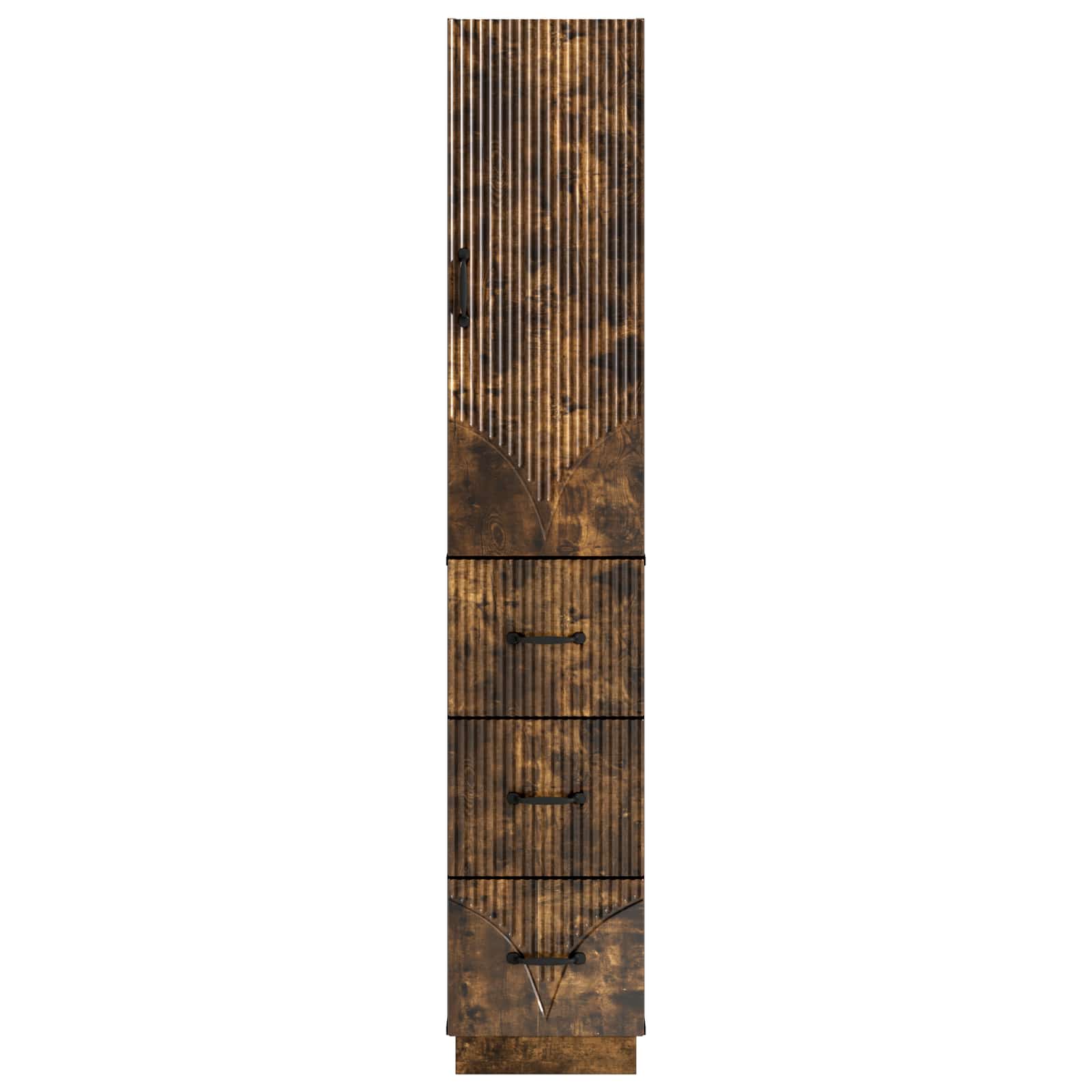 Kastenset 2 pcs Gerookt eiken 33 x 34,5 x 87 cm Bewerkt hout – afbeelding 5