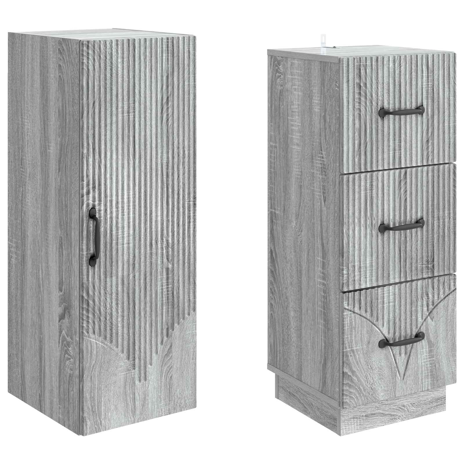 Kastenset 2 pcs Grijs Sonoma 33 x 34,5 x 87 cm Bewerkt hout – afbeelding 4