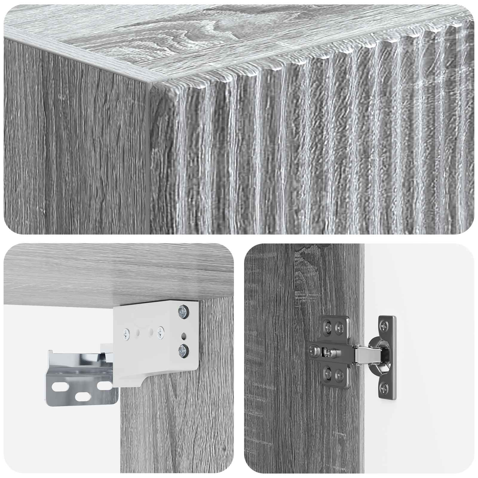 Kastenset 2 pcs Grijs Sonoma 33 x 34,5 x 87 cm Bewerkt hout – afbeelding 8