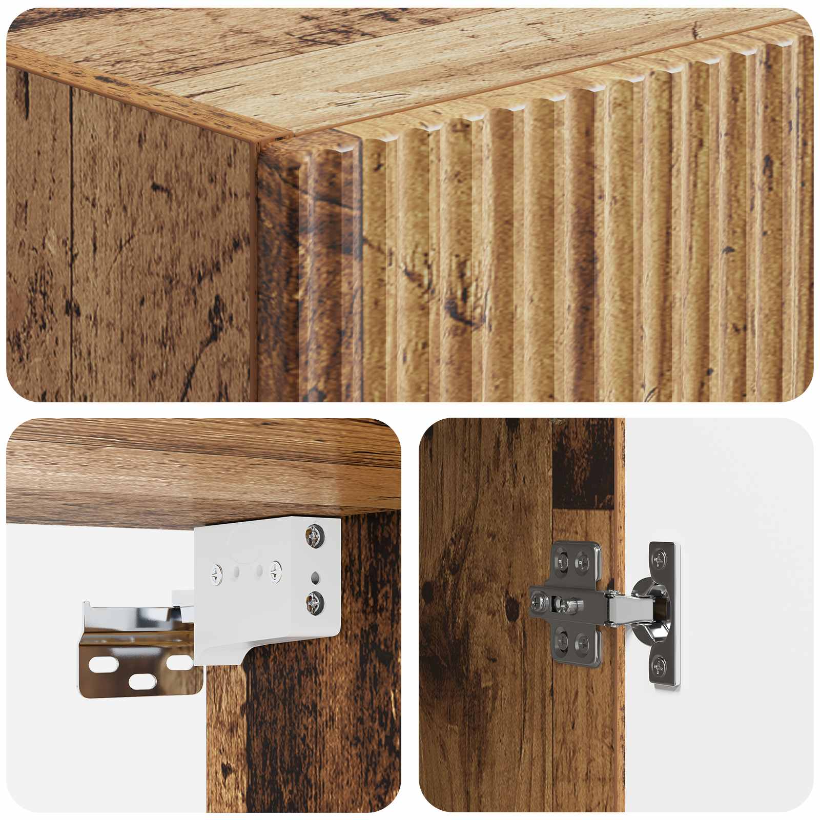 Kastenset 2 pcs Oud hout 33 x 34,5 x 87 cm Bewerkt hout – afbeelding 8